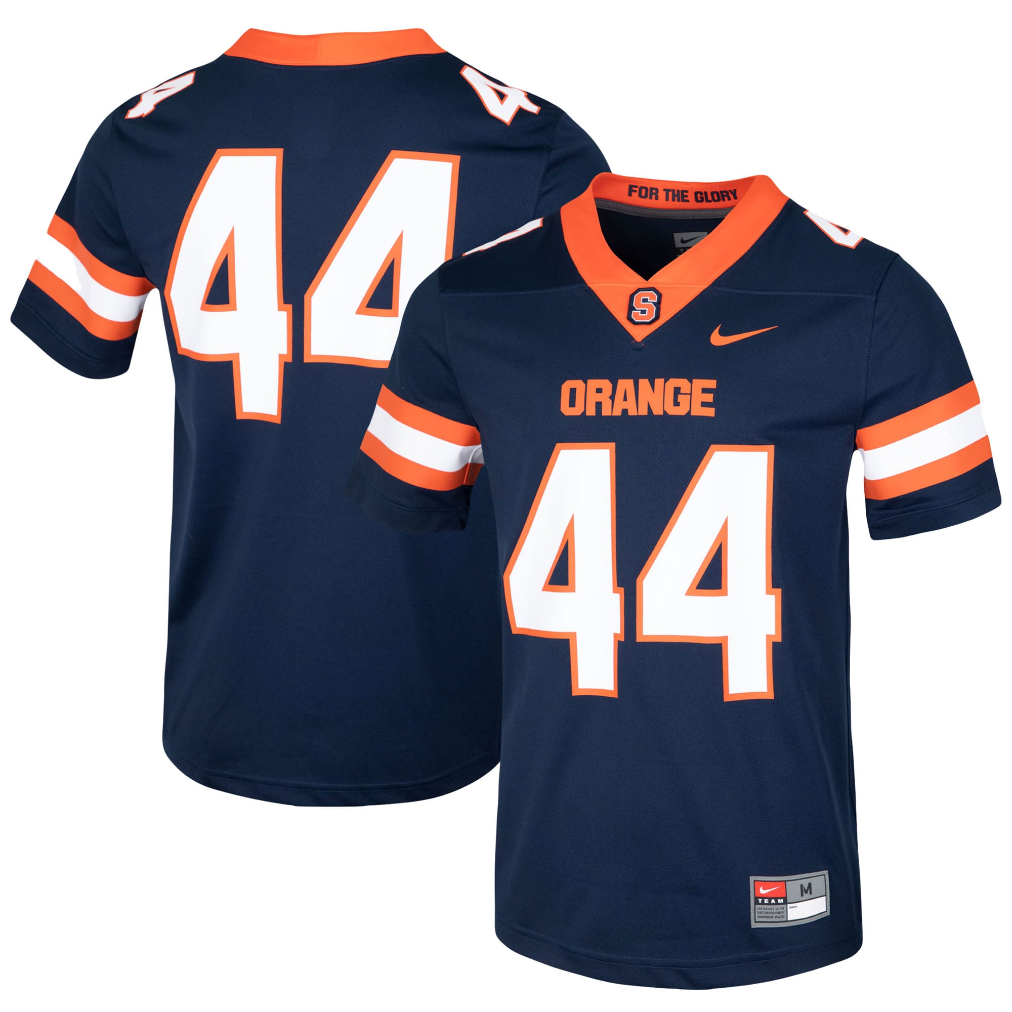 #44 Syracuse Orange Football Jersey Navy - front and back view