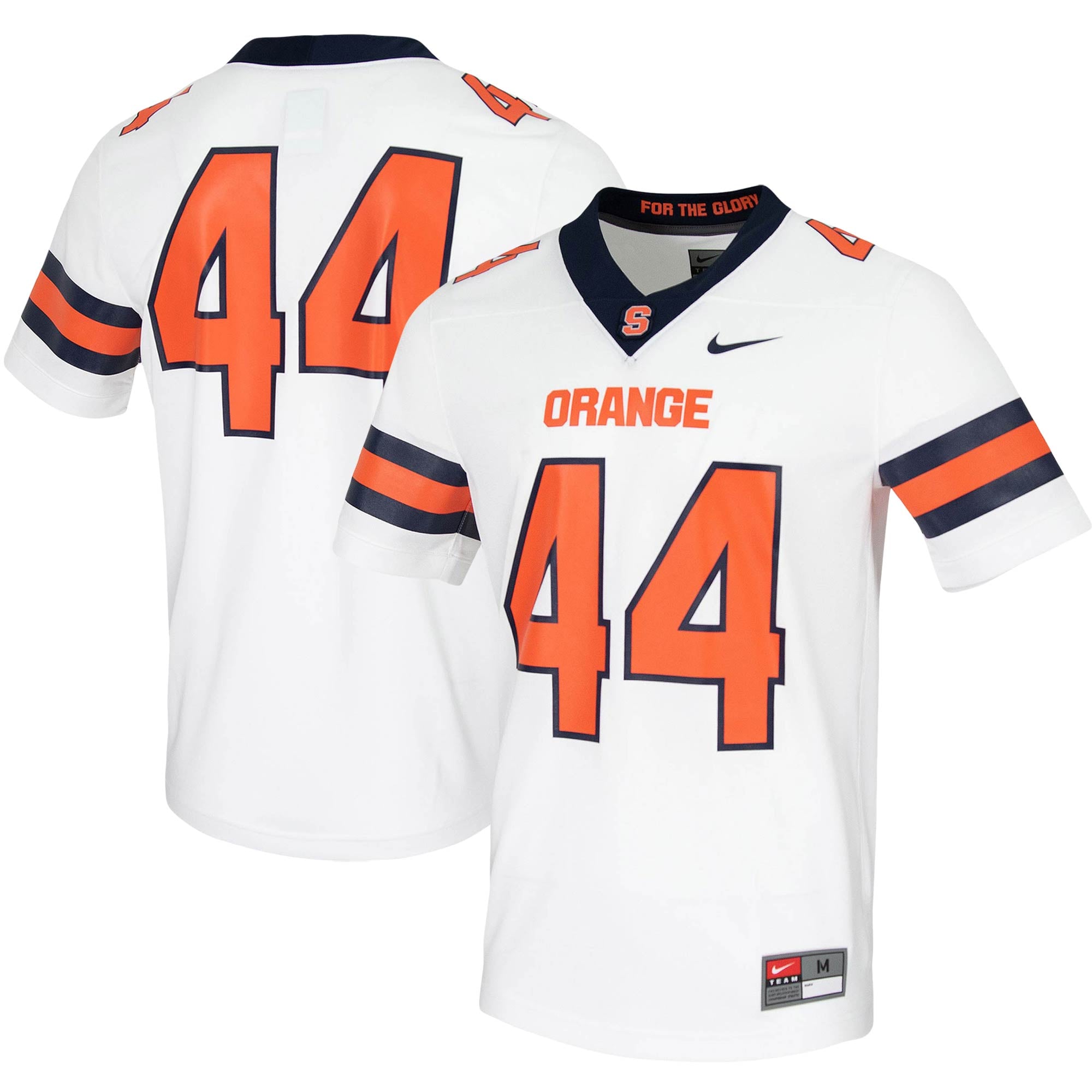 #44 Syracuse Orange Jersey White - front and back view