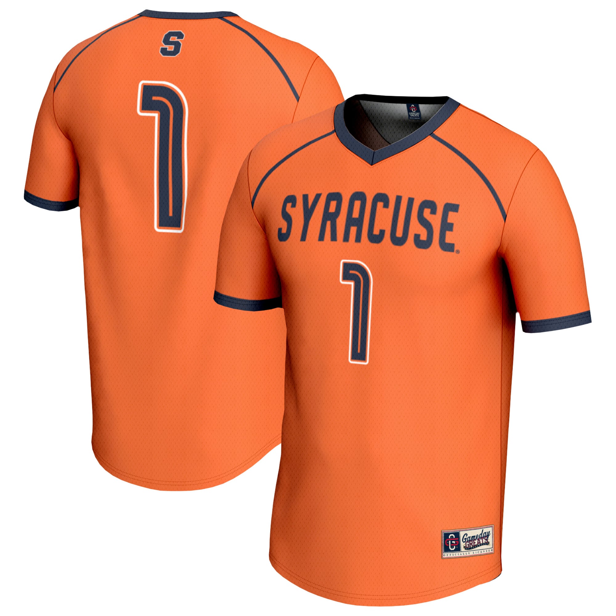 #1 Syracuse Orange Lightweight Women's Lacrosse Fashion Jersey Orange - front and back view