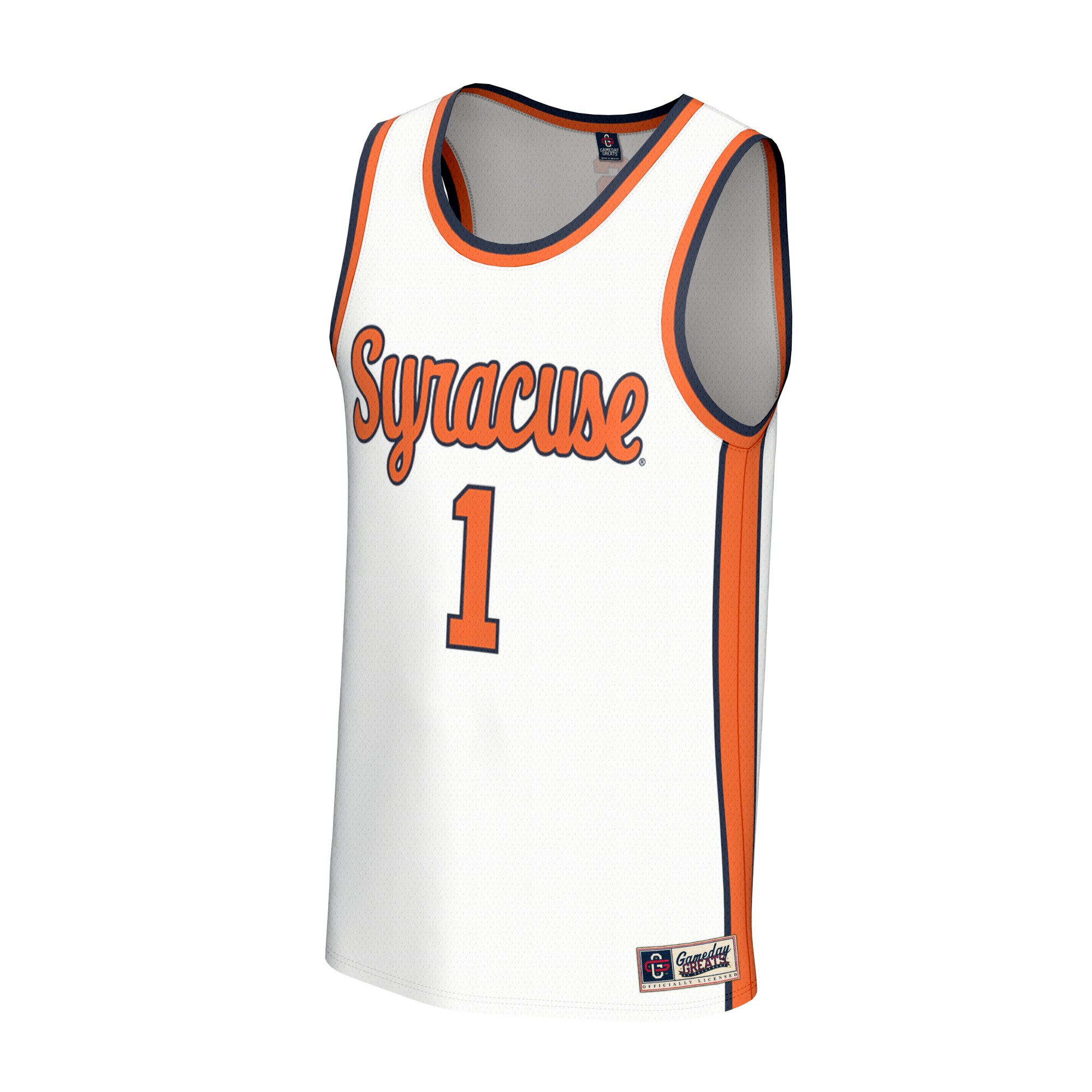 Syracuse Orange Youth Lightweight Collegiate Basketball Fashion Jersey White - front view