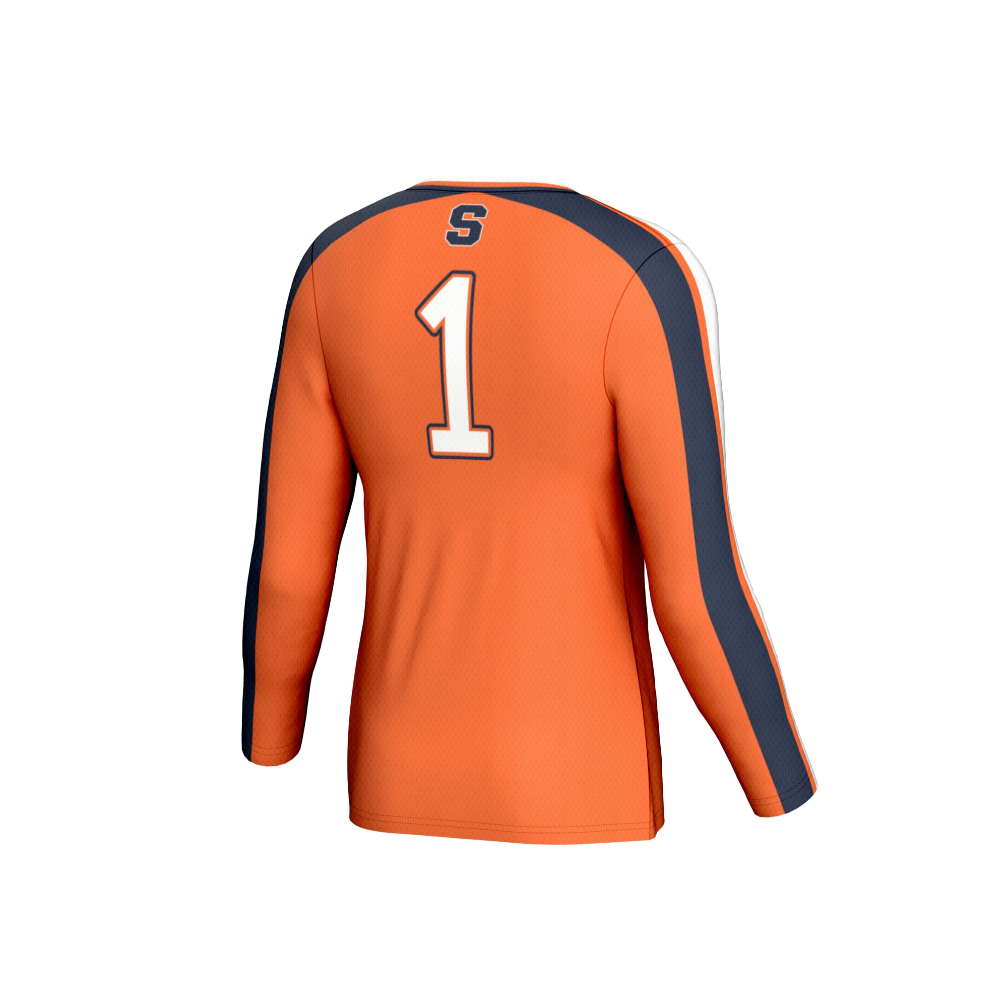 #1 Syracuse Orange Unisex Lightweight Collegiate Volleyball Fashion Jersey Orange - back view