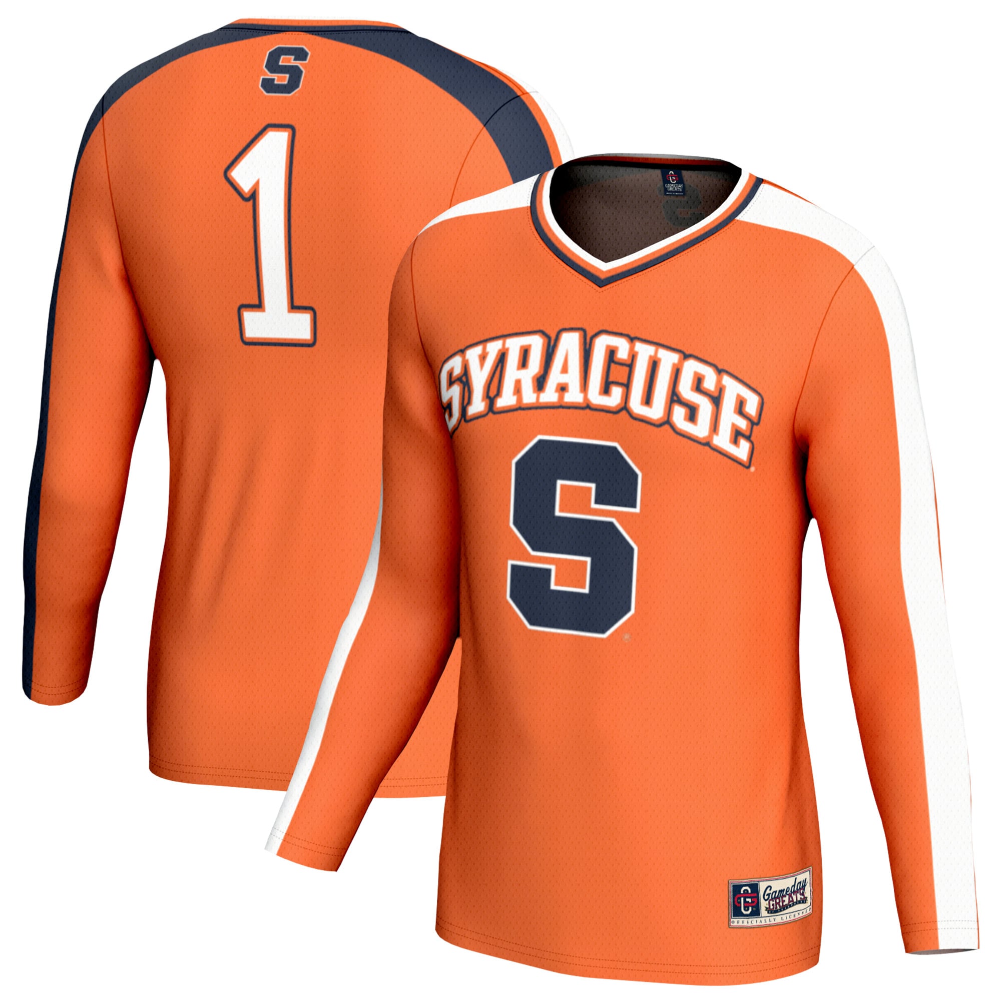 #1 Syracuse Orange Unisex Lightweight Collegiate Volleyball Fashion Jersey - front and back view