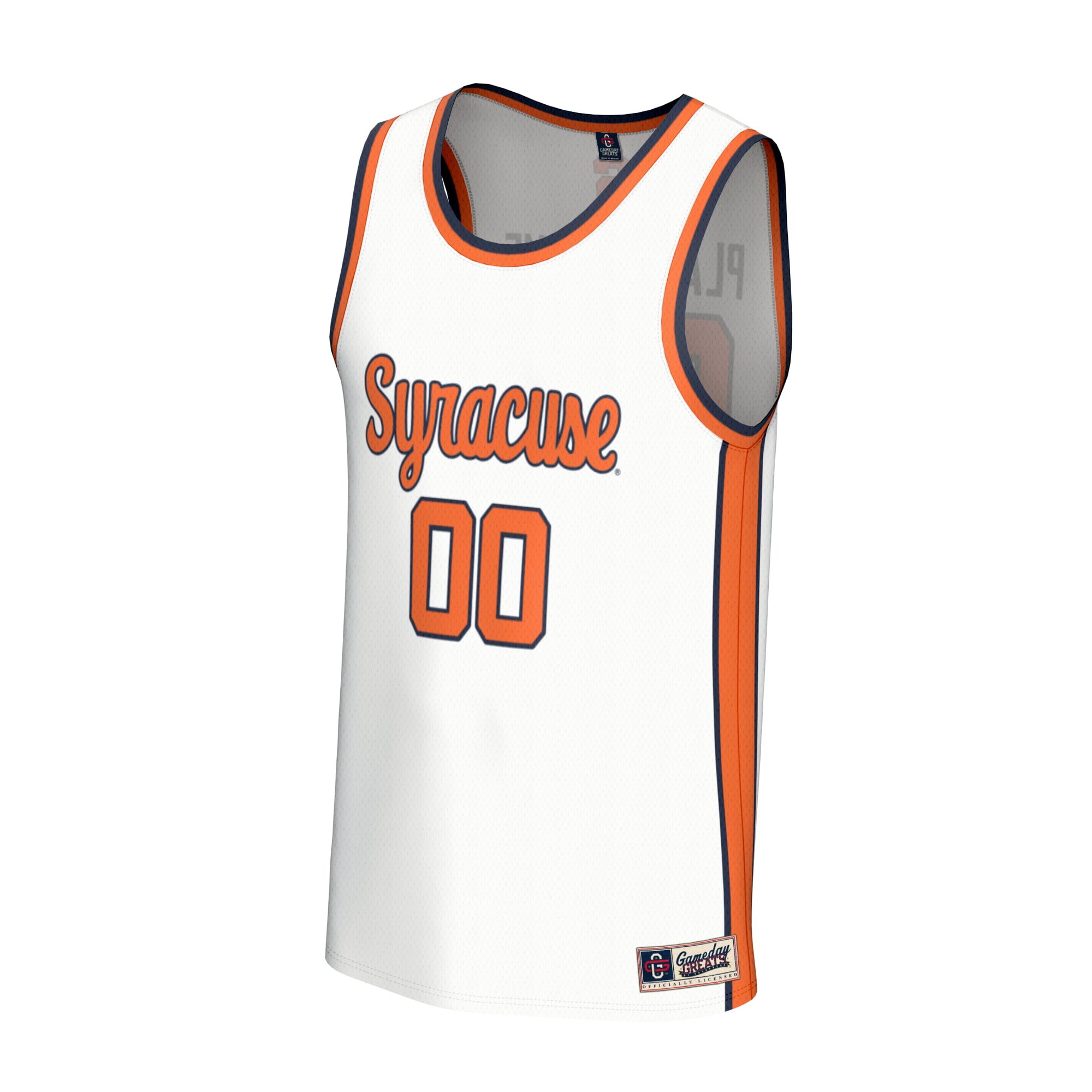 Syracuse Orange Unisex Men's Basketball Lightweight Jersey White - front view