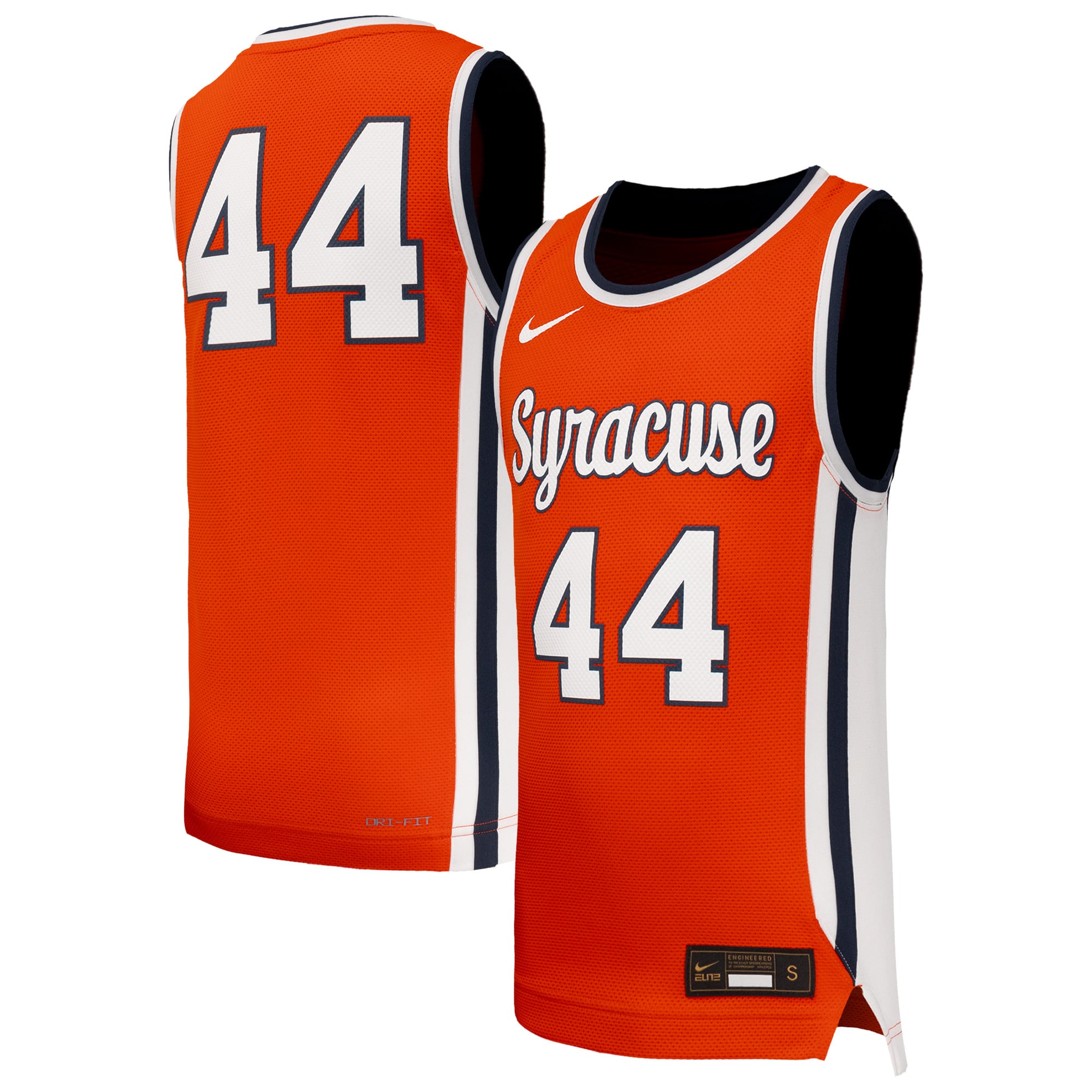 #44 Syracuse Orange Youth Basketball Jersey Orange - front and back view