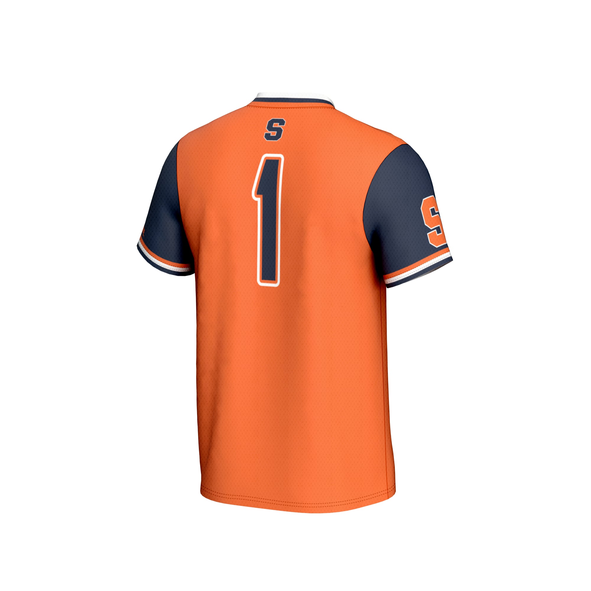 #1 Syracuse Orange Youth Lightweight Collegiate Softball Fashion Jersey Orange - back view