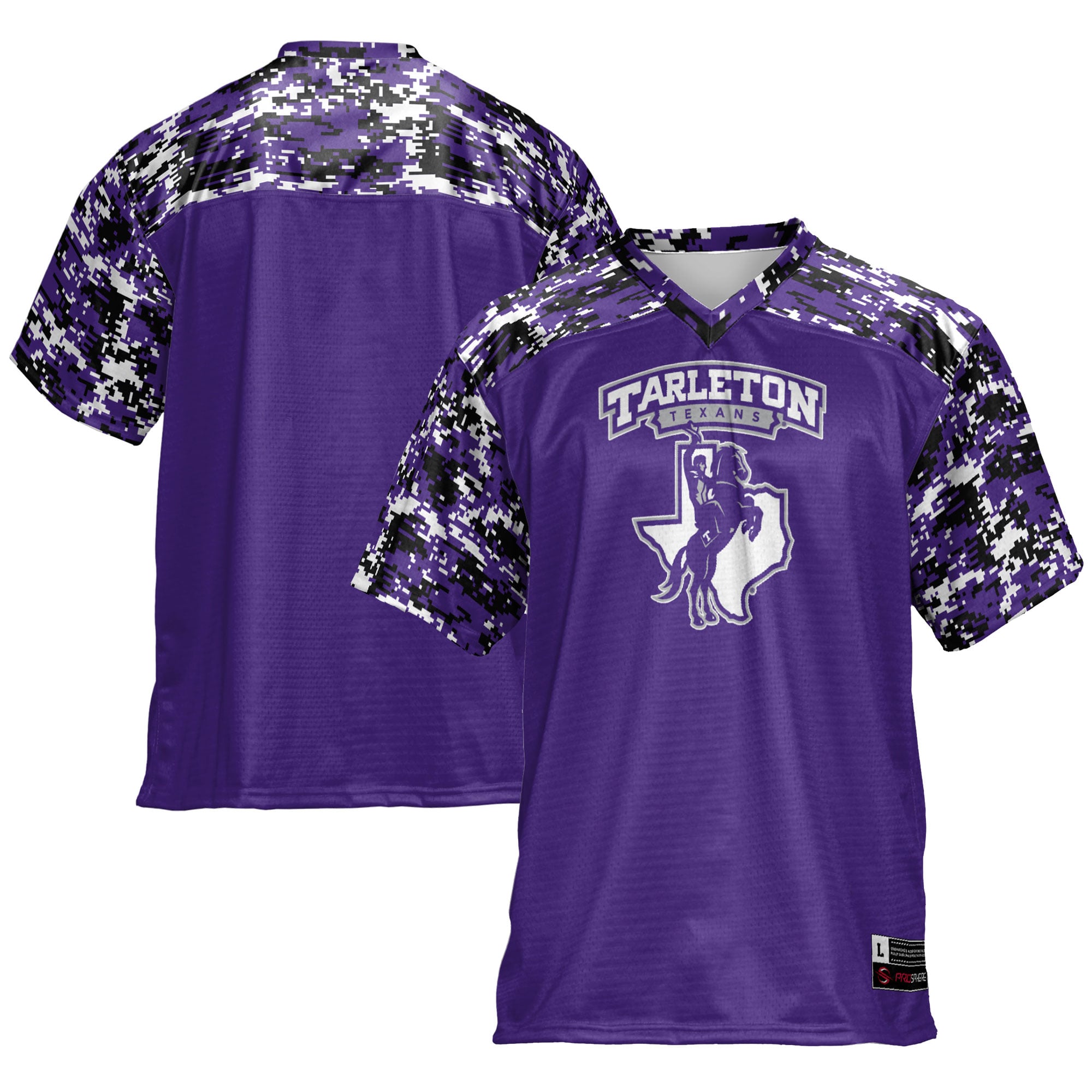 Tarleton State Texans Football Jersey Purple - front and back view