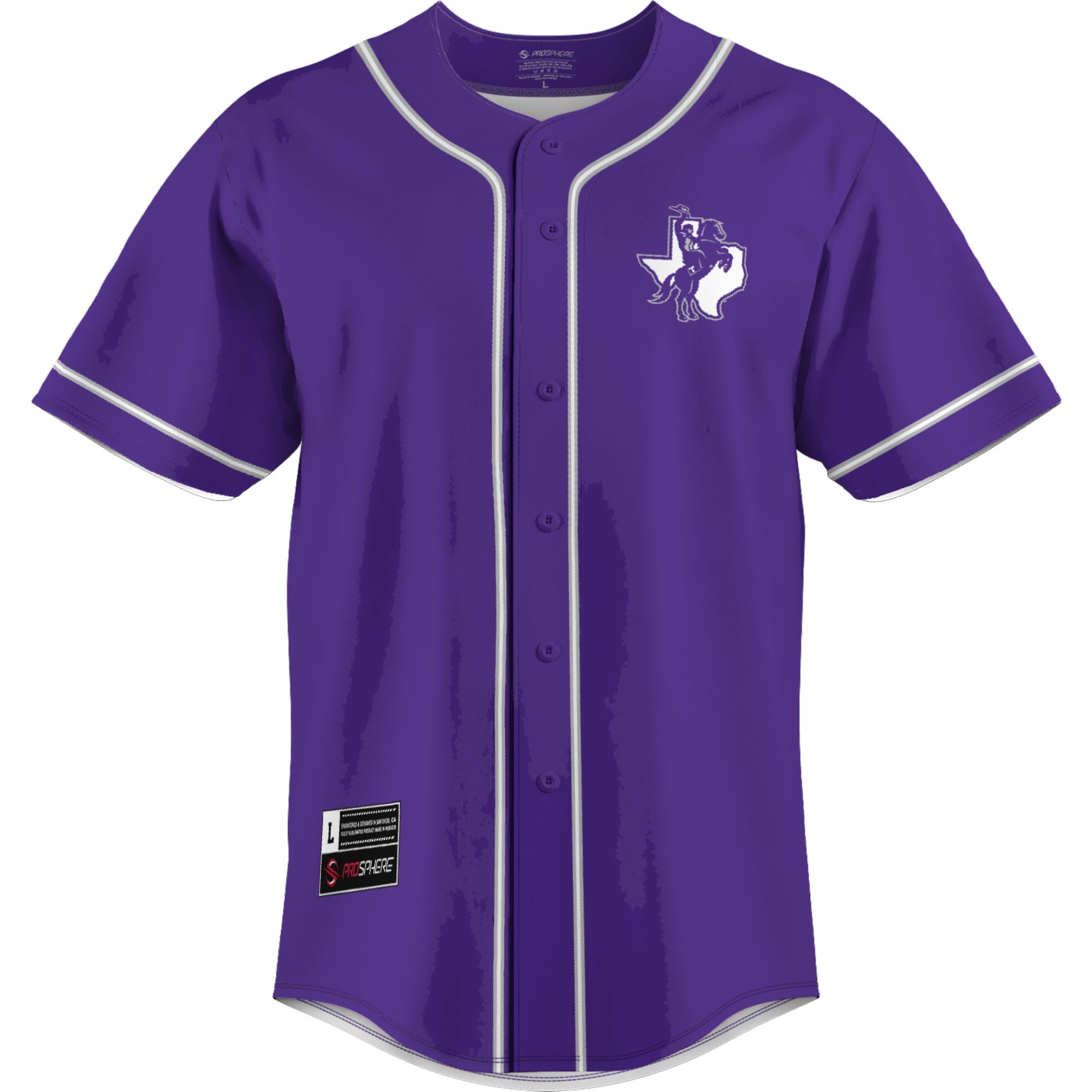 Tarleton State Texans Lightweight Baseball Jersey Purple - front view