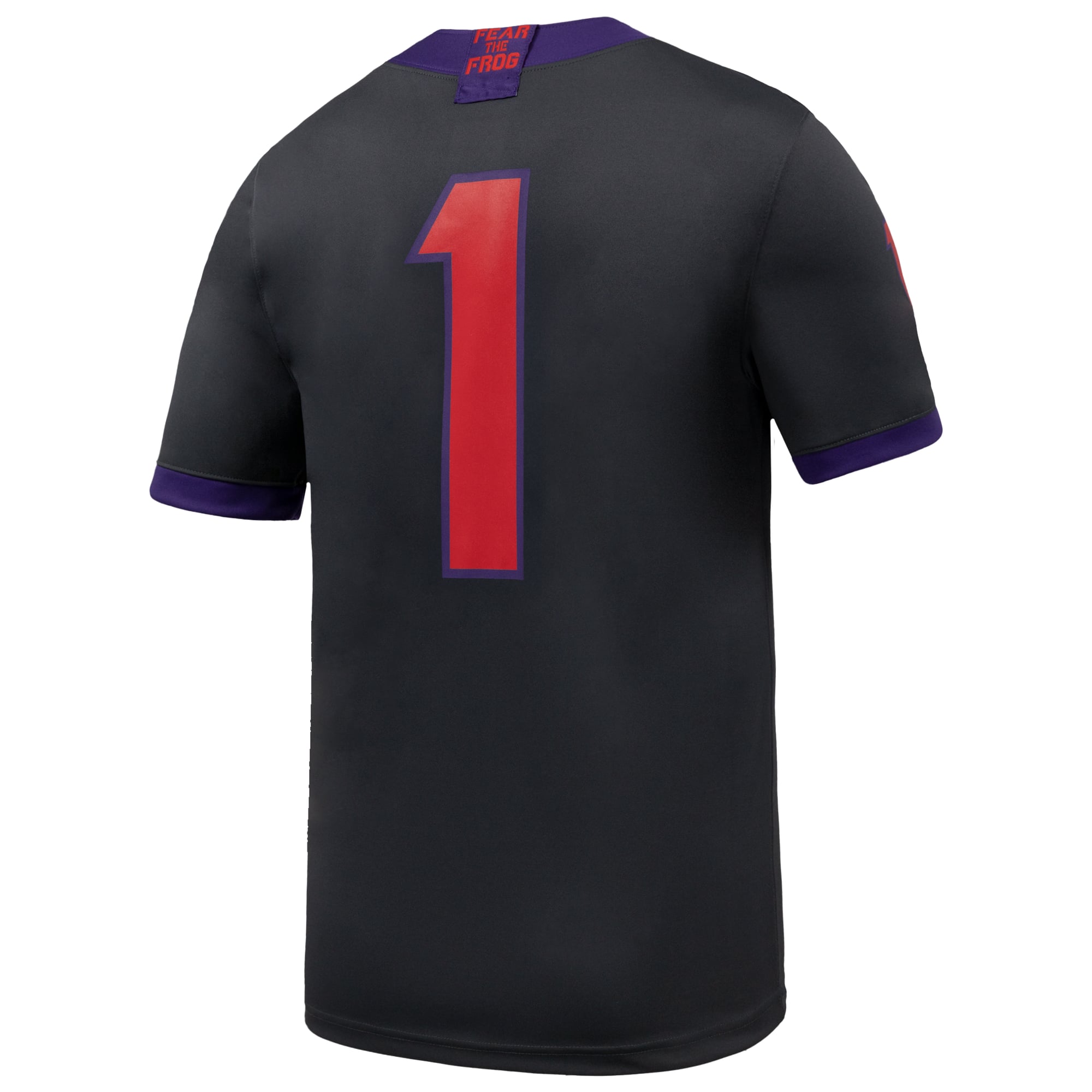 #1 TCU Horned Frogs Alternate Football Jersey Anthracite - back view