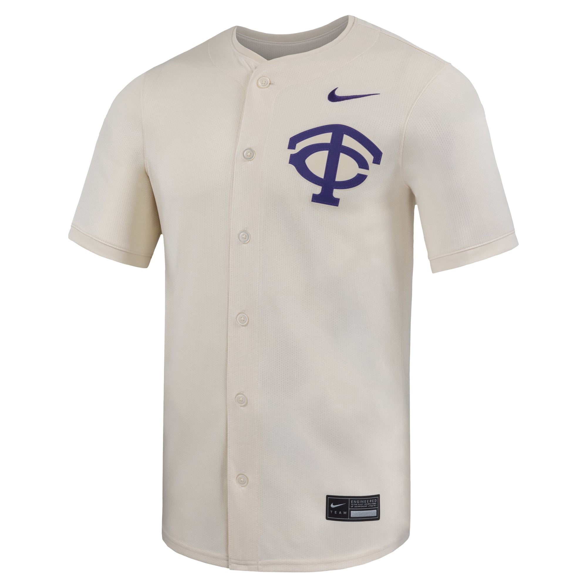 TCU Horned Frogs Baseball Jersey Natural - front view