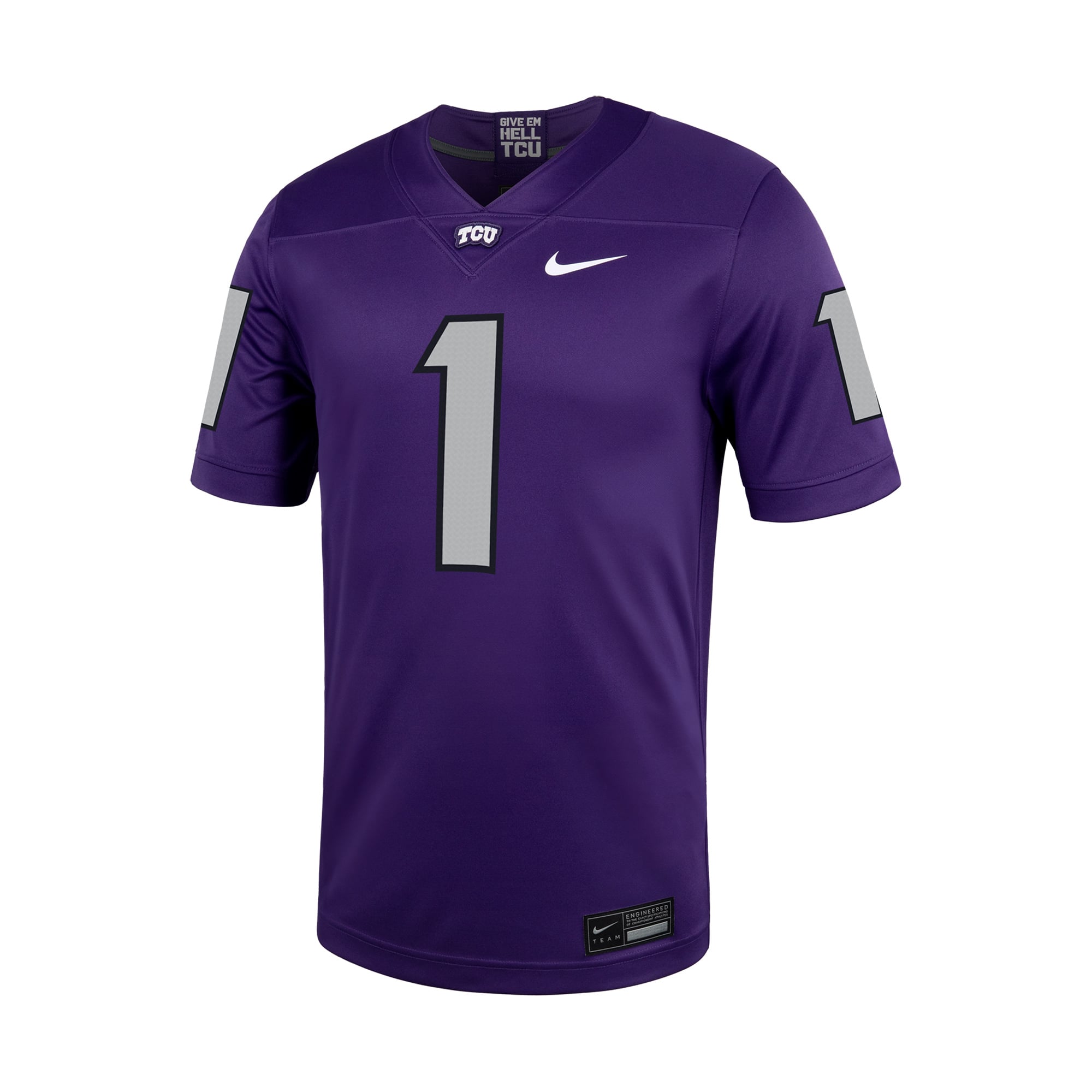 #1 TCU Horned Frogs Football Jersey - Purple - front view