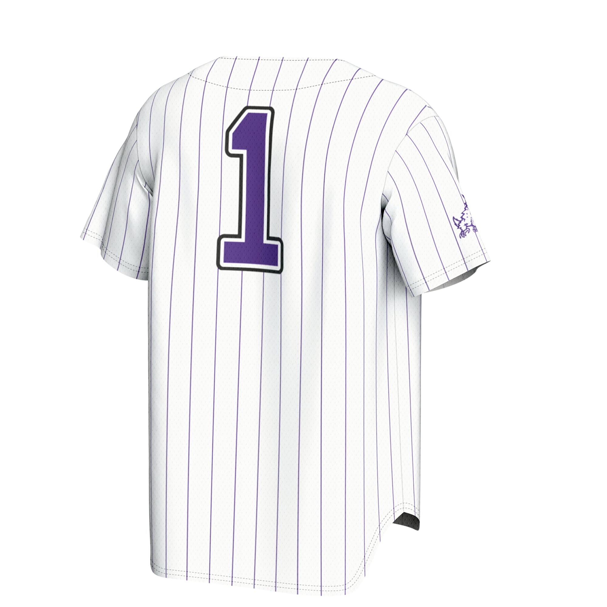 TCU Horned Frogs Unisex Lightweight Collegiate Baseball Fashion Jersey White - back view