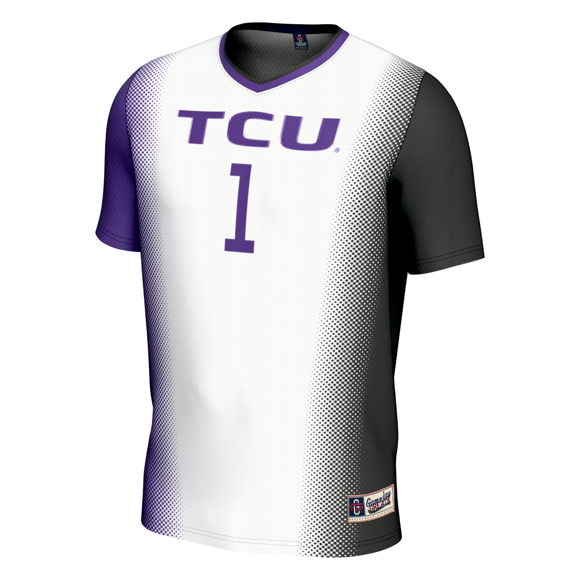 #1 TCU Horned Frogs Youth Lightweight Women's Soccer Jersey White - front view