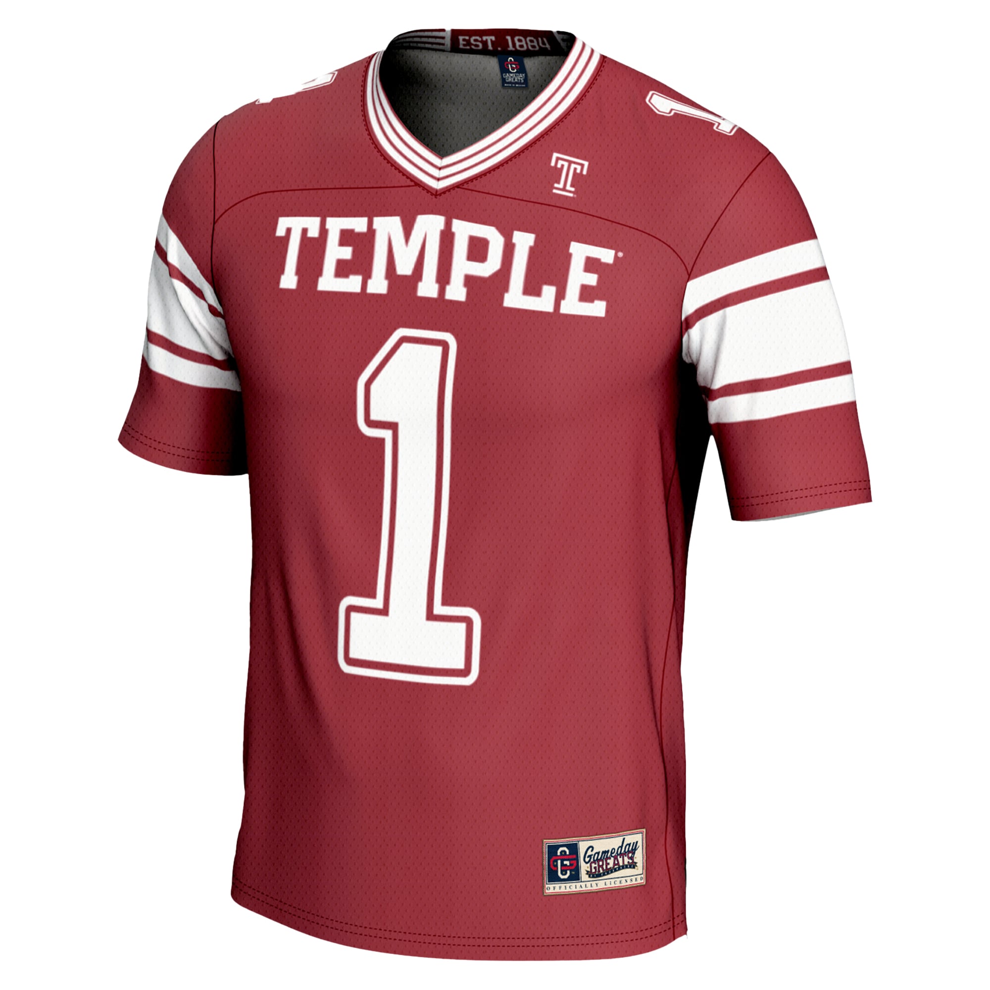 #1 Temple Owls Endzone Football Jersey Cherry - back view