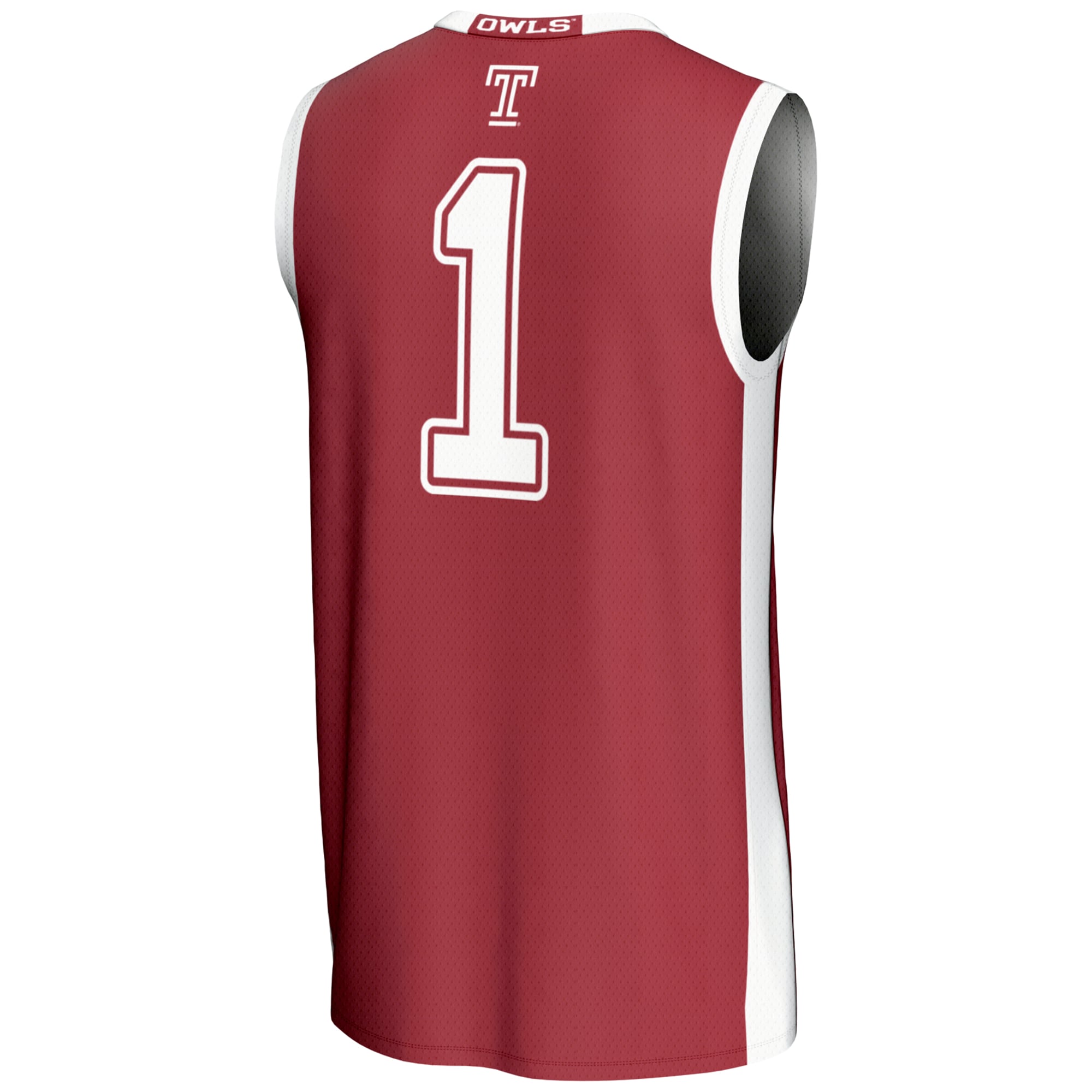 #1 Temple Owls Lightweight Basketball Jersey Red - back view