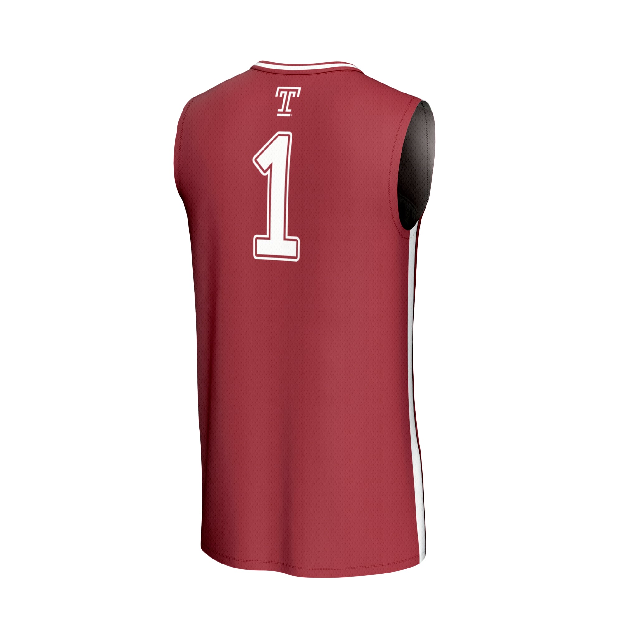 #1 Temple Owls Unisex Lightweight Basketball Jersey Cherry - back view