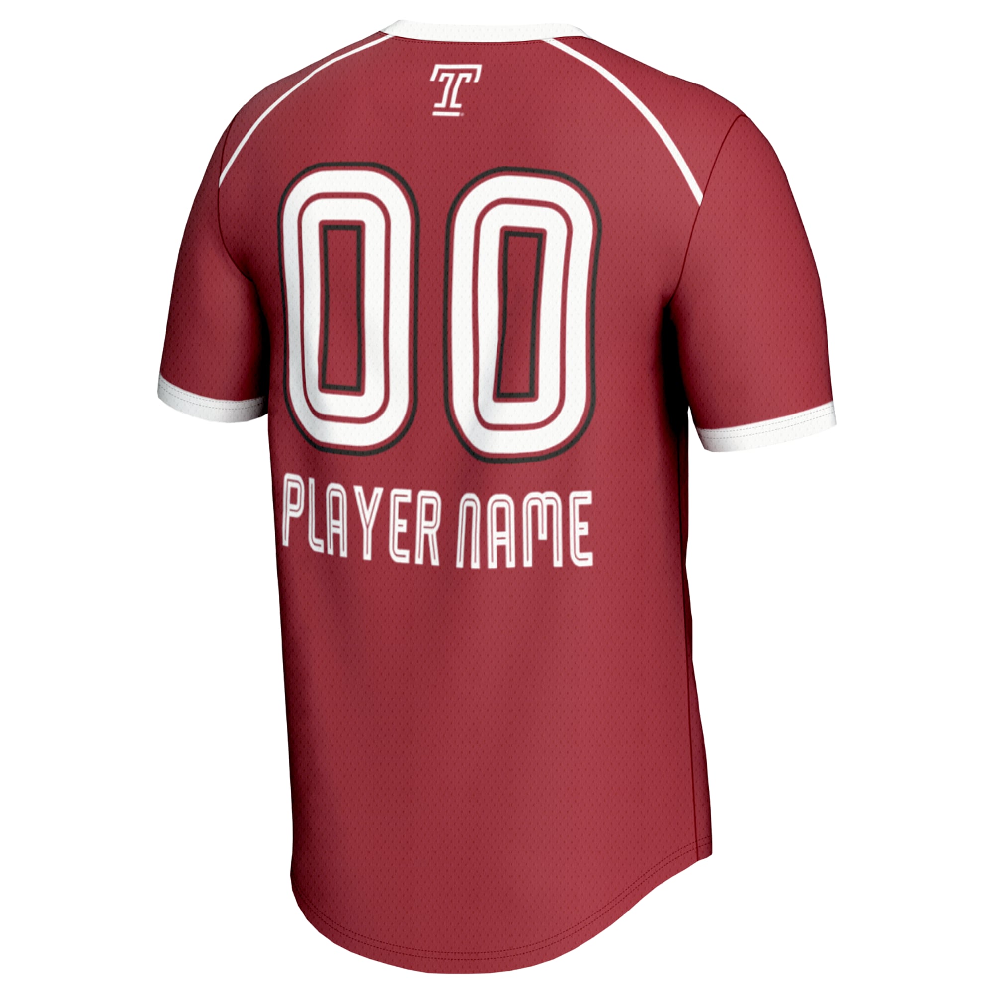 Temple Owls Unisex Women's Lacrosse Lightweight Jersey Cherry - back view