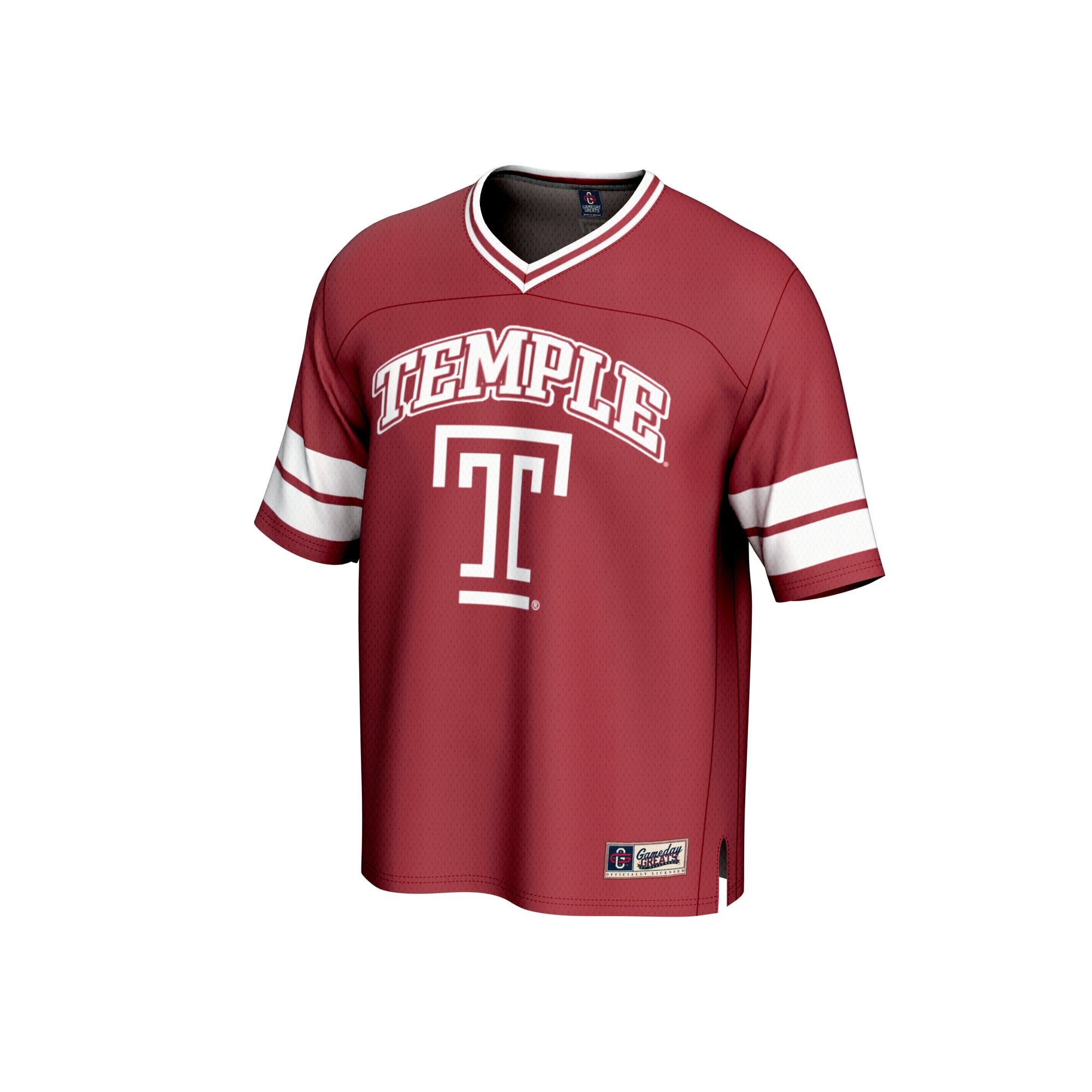 Temple Owls Youth Football Jersey Red - front view