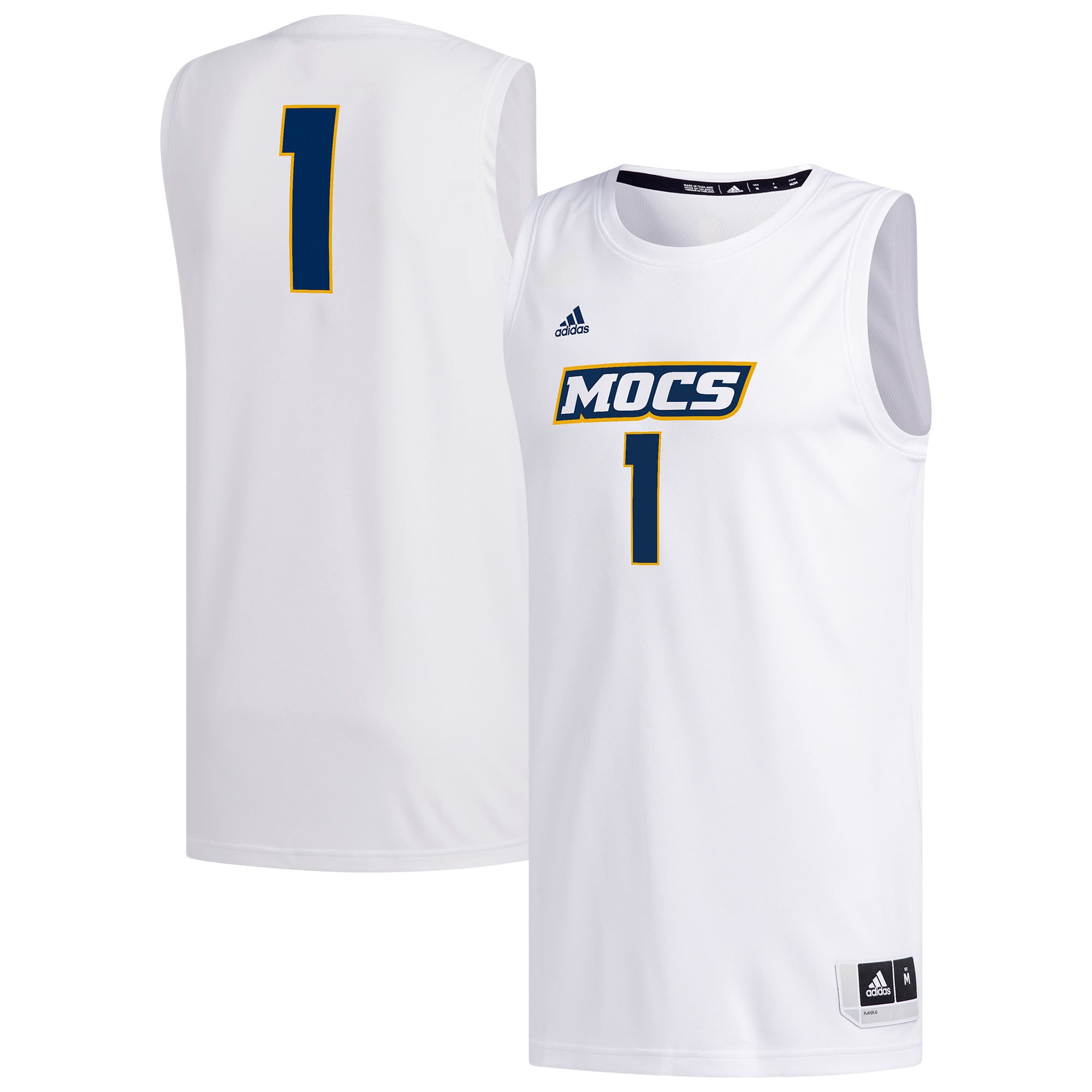 #1 Tennessee Chattanooga Mocs Basketball Jersey White - front and back view