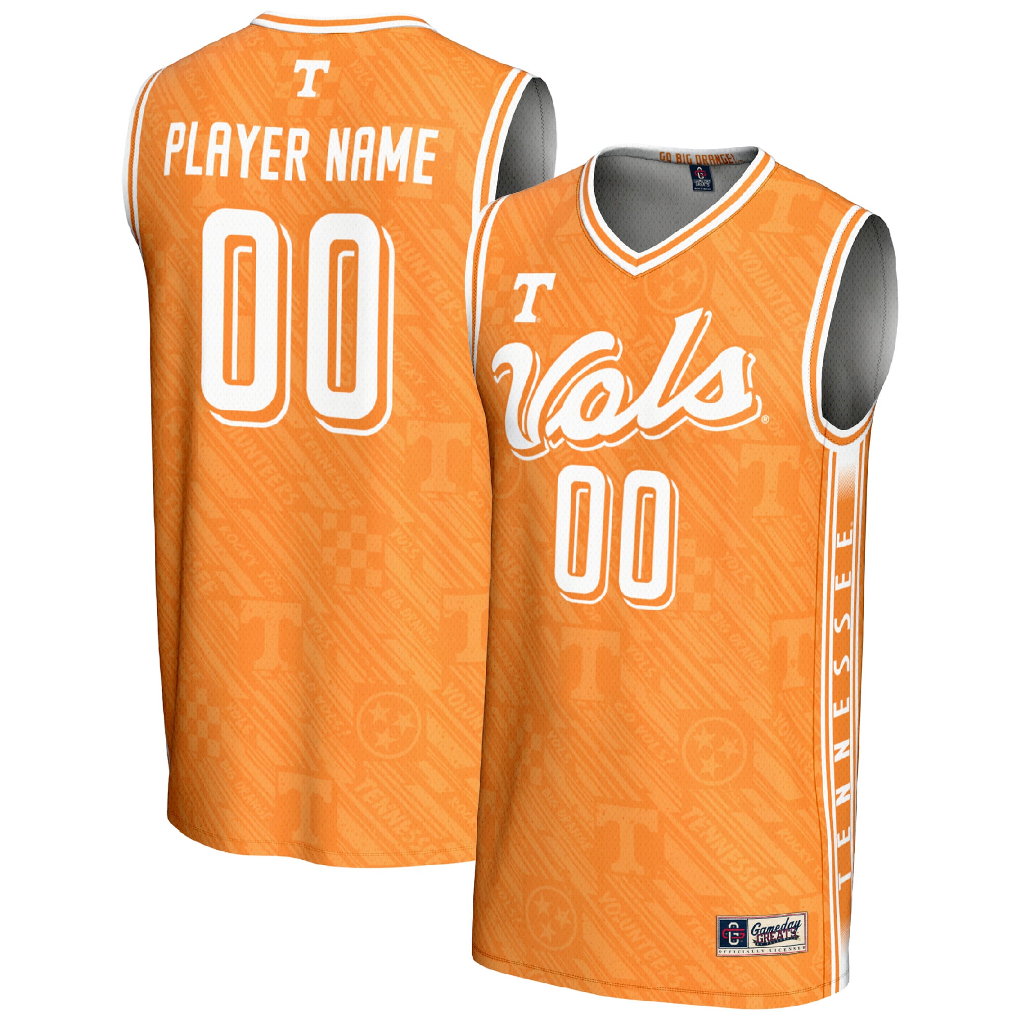 Tennessee Lady Vols Unisex Women's Basketball Lightweight Highlight Print - front and back view