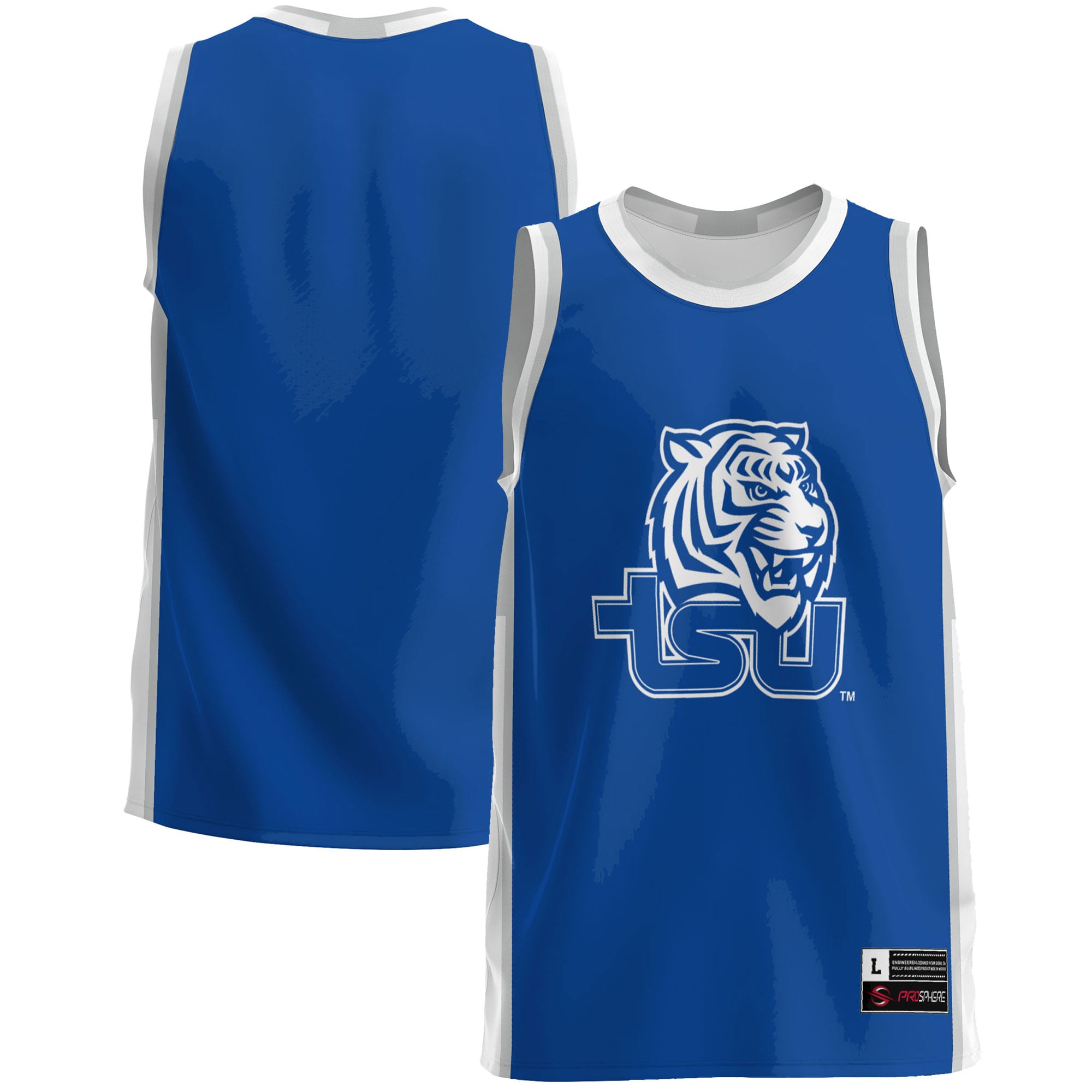 Tennessee State Tigers Lightweight Basketball Jersey Blue - front and back view