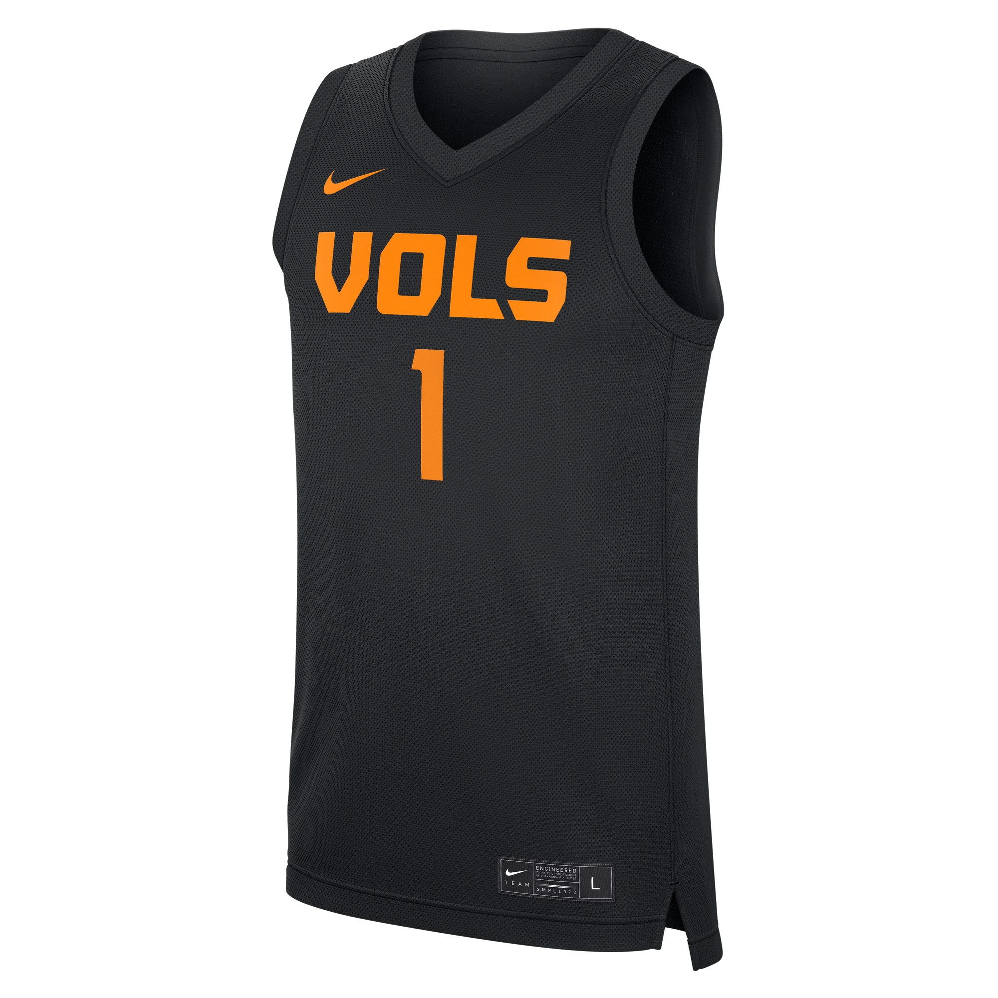 Tennessee Volunteers #1 Basketball Jersey Black - front view