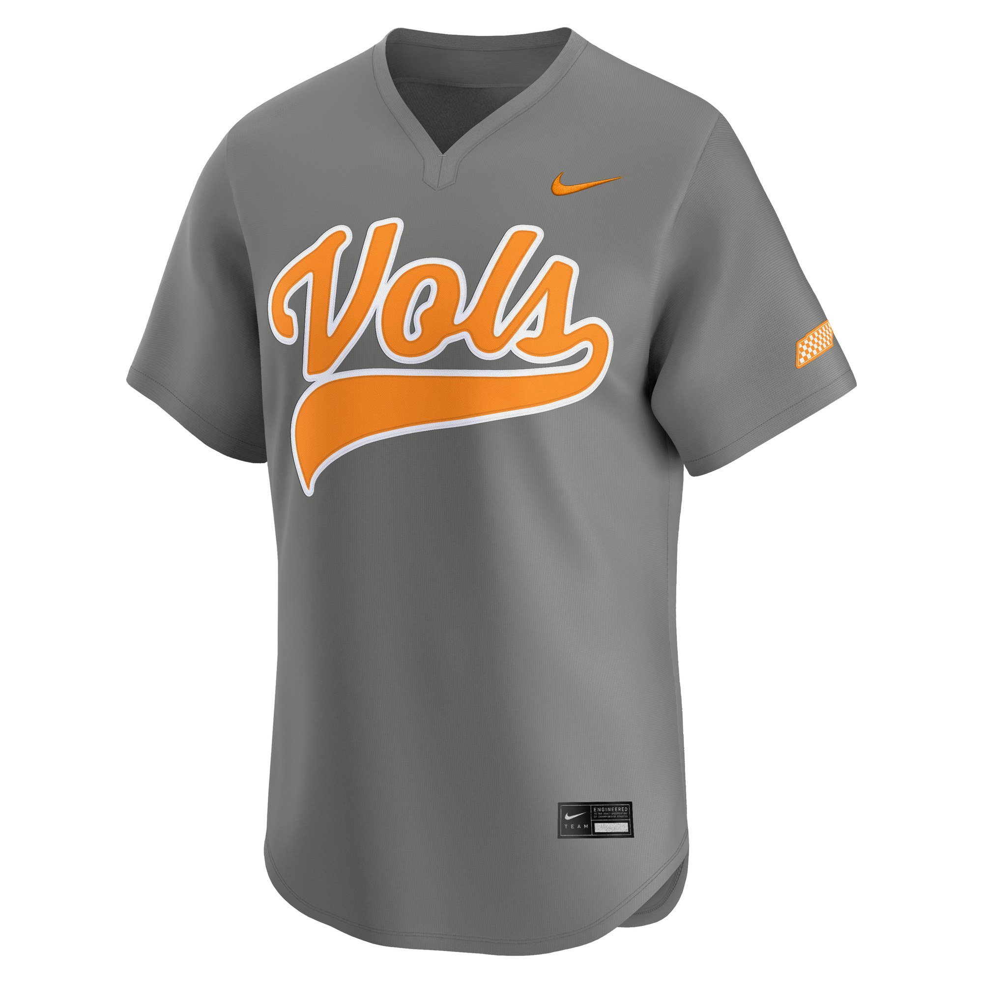 Tennessee Volunteers Alternate Baseball Jersey Gray - front view