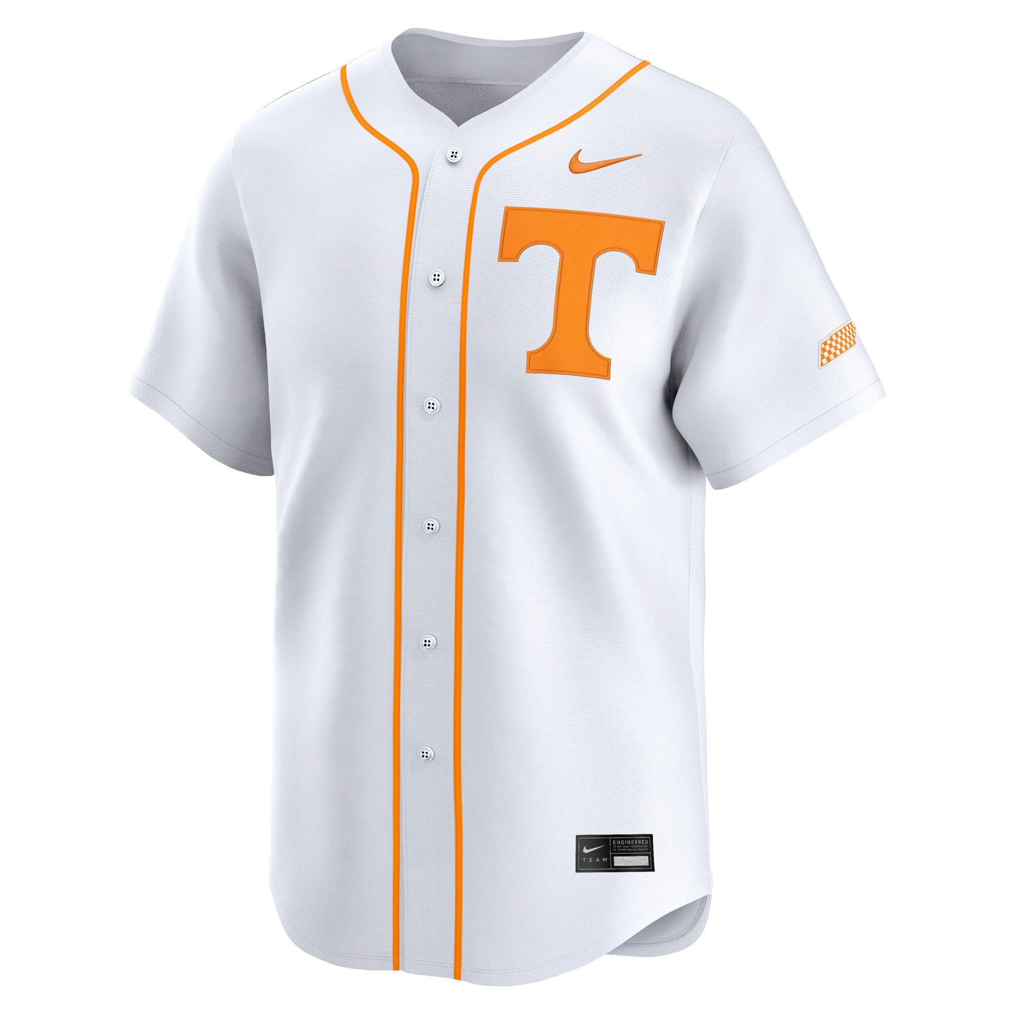 Tennessee Volunteers Baseball Jersey White - front view