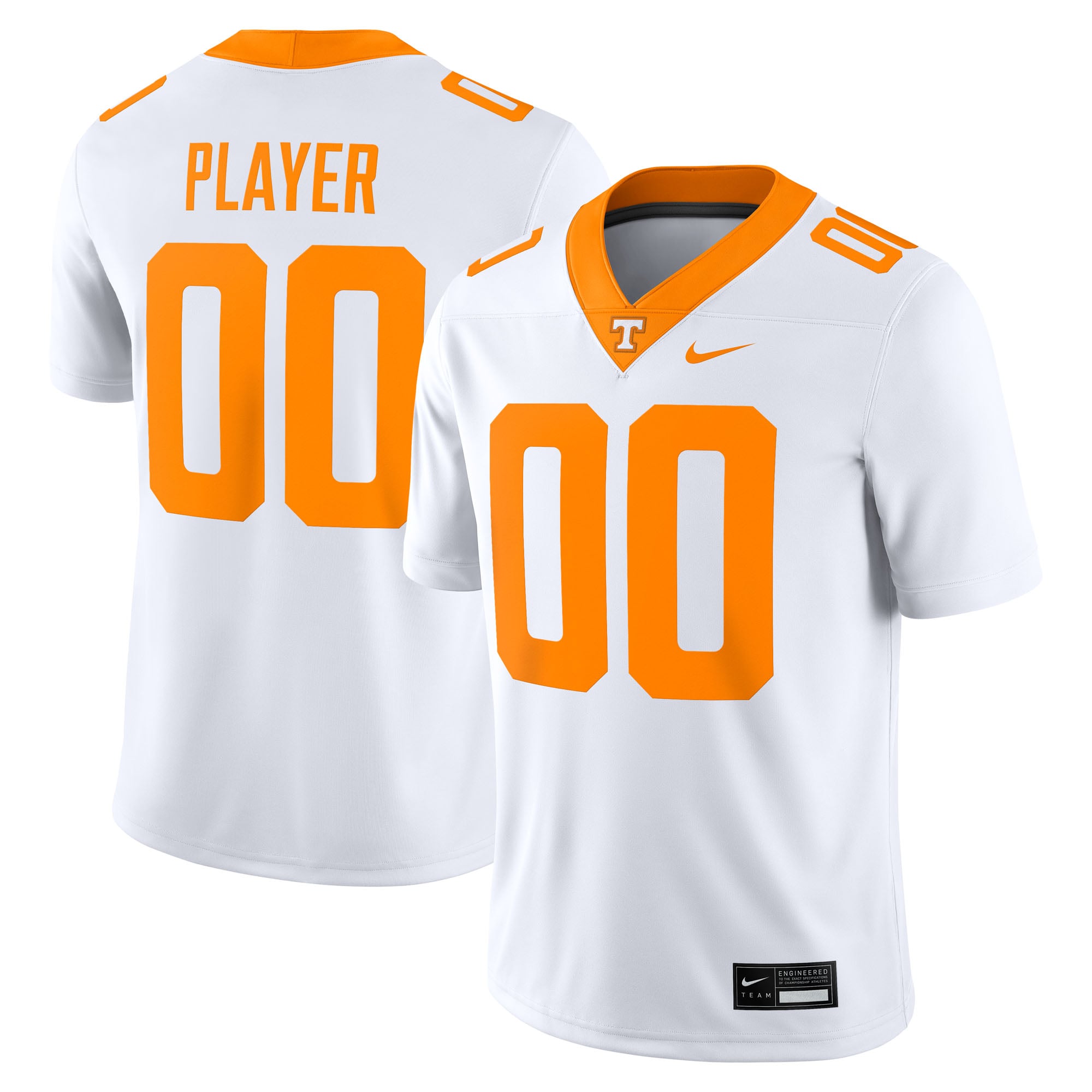 Tennessee Volunteers Jersey White - front and back view