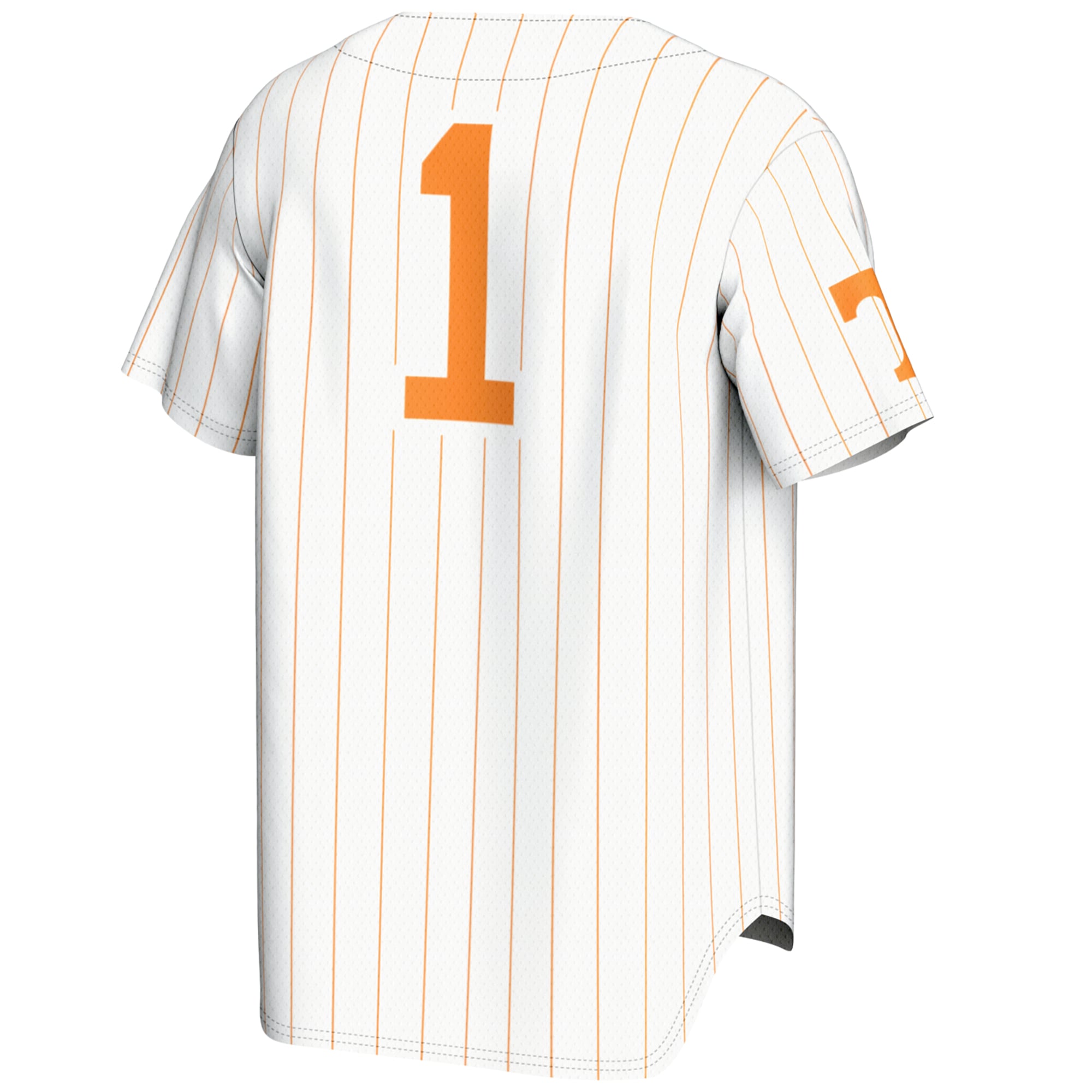 #1 Tennessee Volunteers Lightweight Baseball Jersey White - back view
