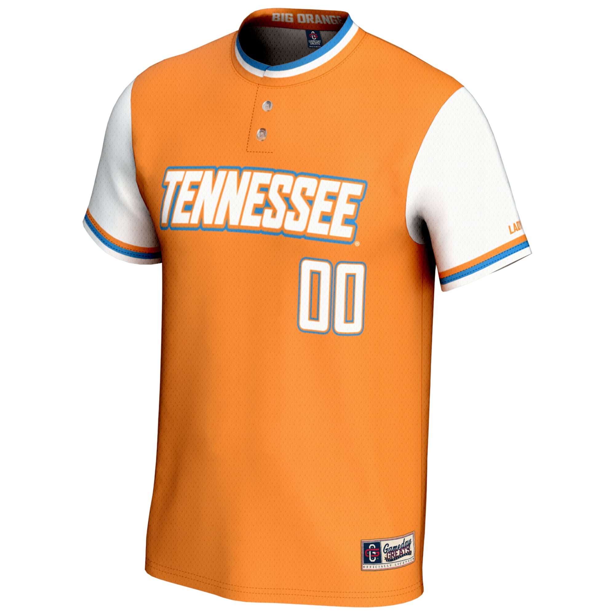 Tennessee Volunteers Lightweight Softball Jersey Orange - front view