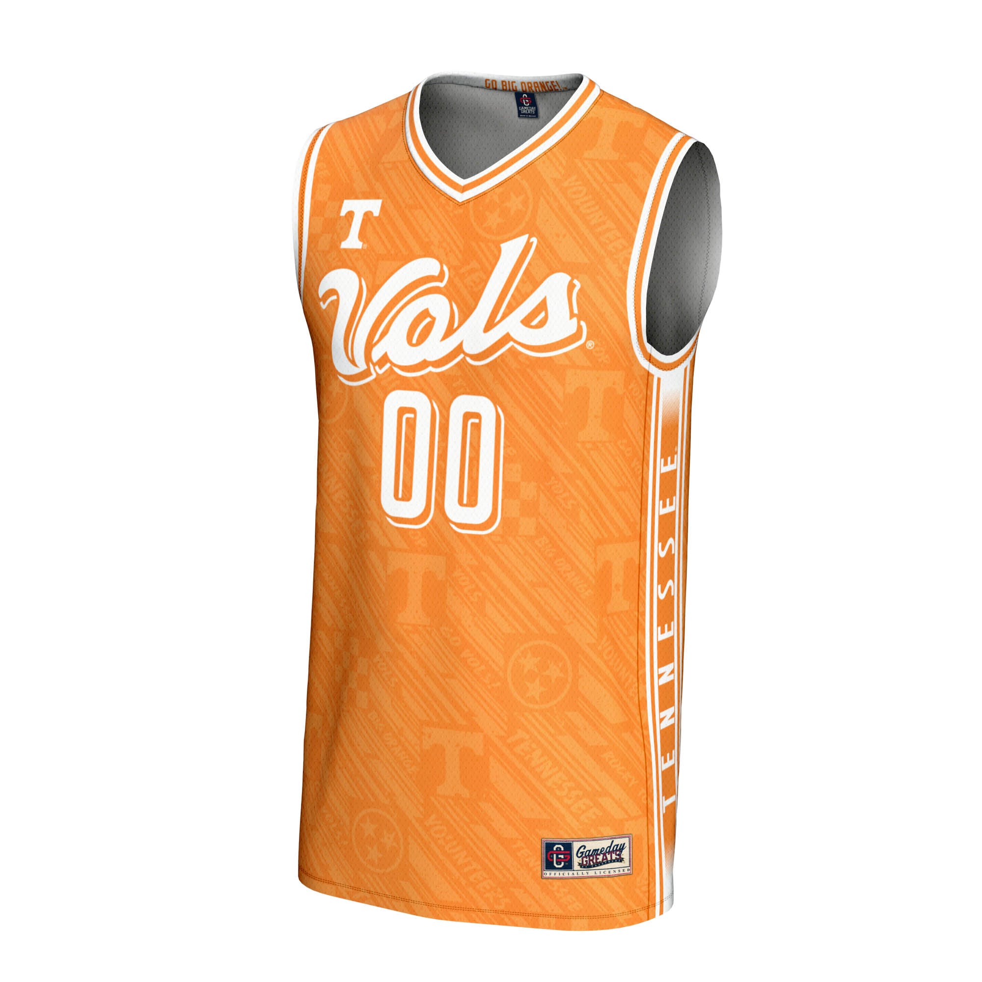 Tennessee Volunteers Men's Basketball Highlight Print Lightweight Jersey Tennessee - front view