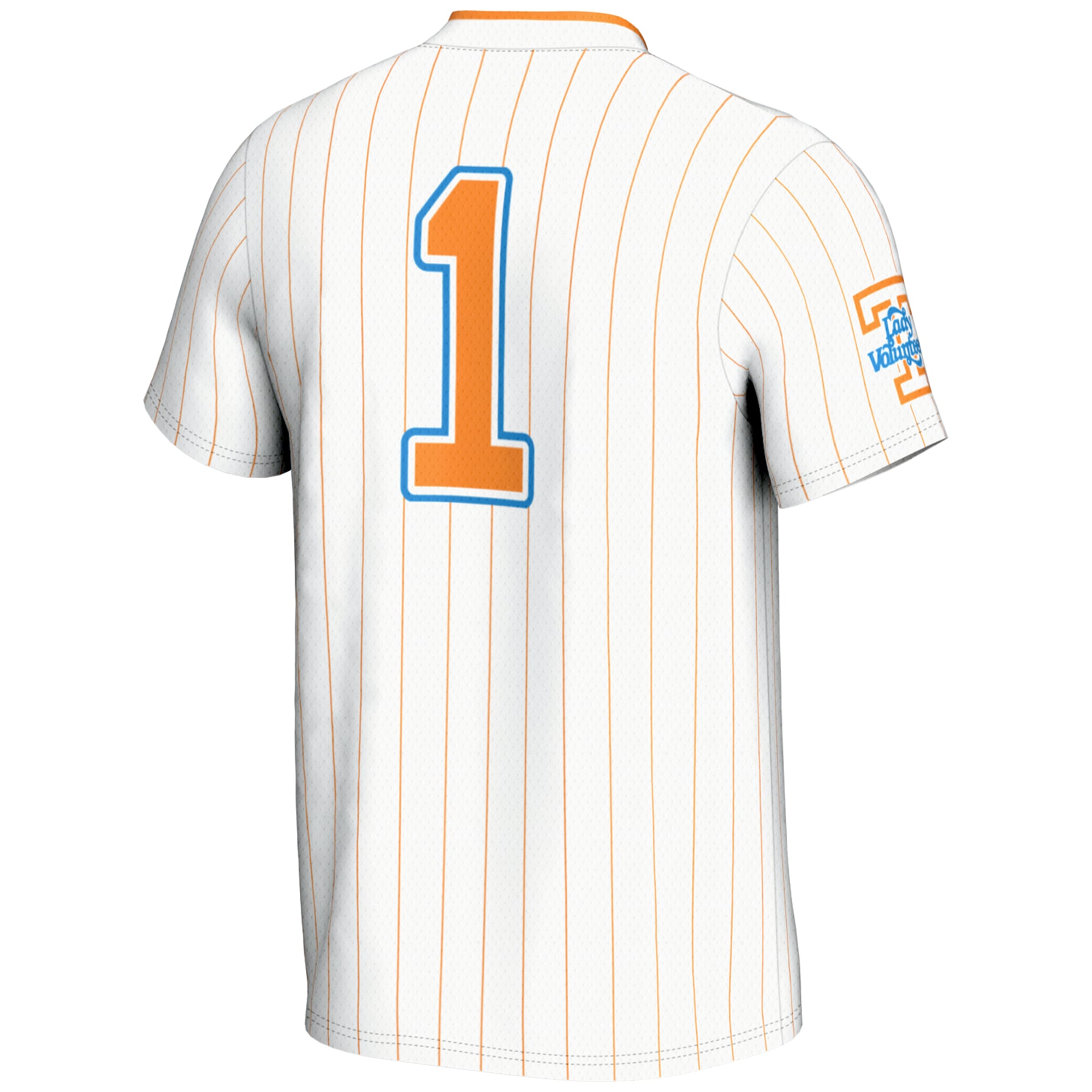 #1 Tennessee Volunteers Unisex Lightweight Softball Jersey White - back view