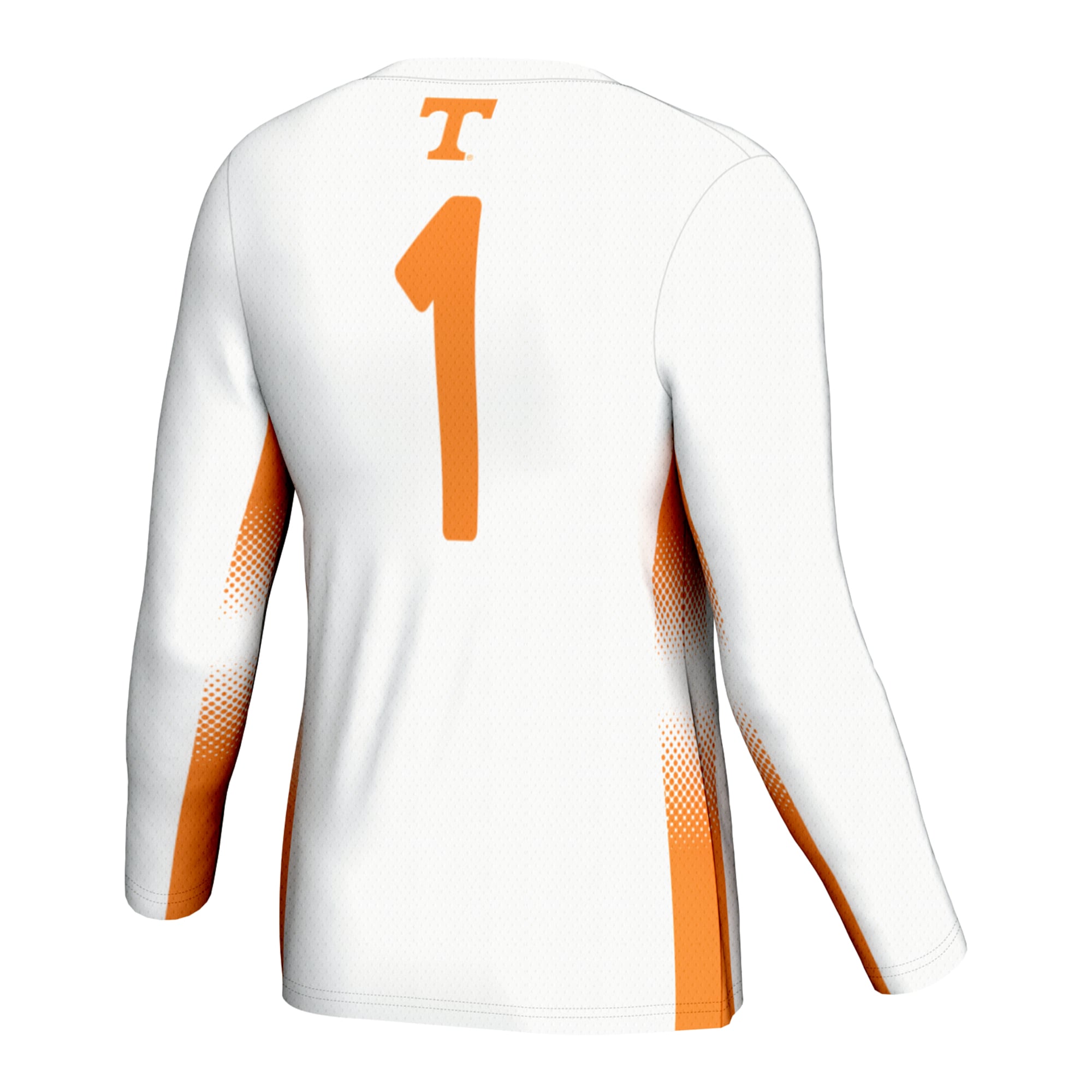 #1 Tennessee Volunteers Unisex Lightweight Volleyball Jersey White - back view