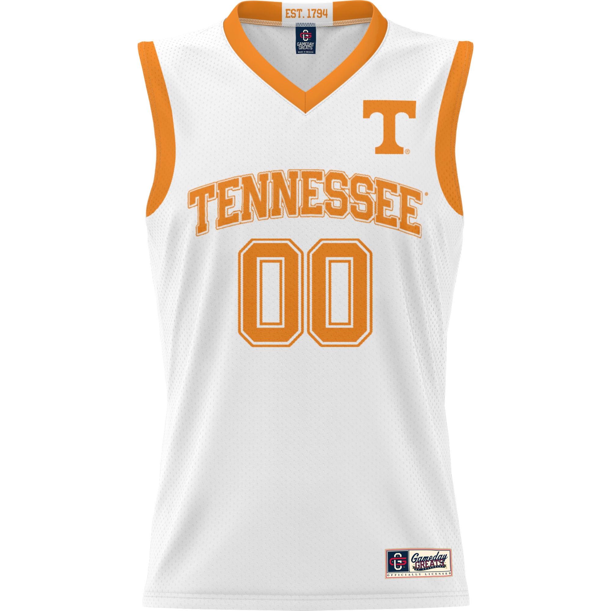Tennessee Volunteers Youth Lightweight Women's Basketball Jersey White - front view