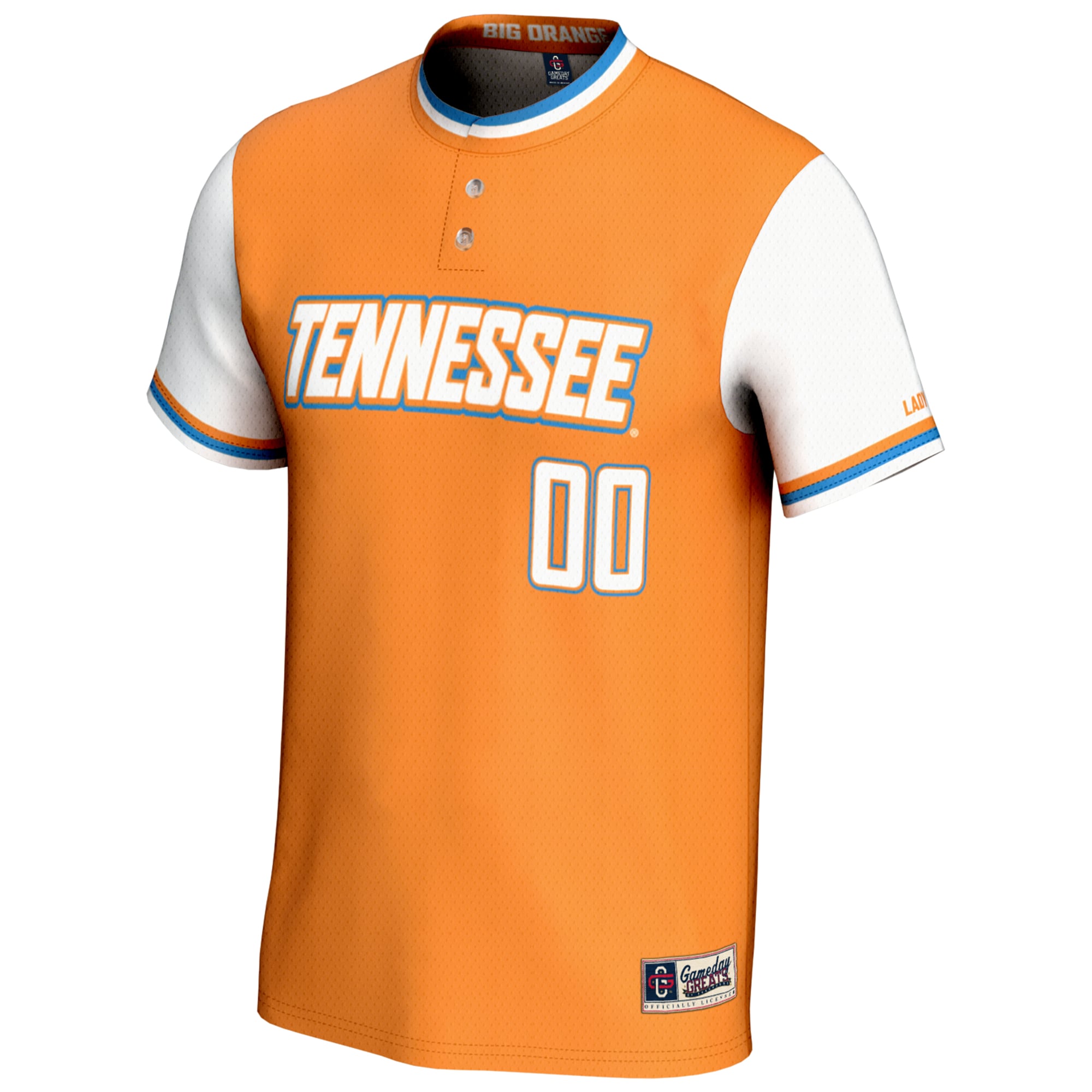 Tennessee Volunteers Youth Lightweight Softball Jersey Orange - front view