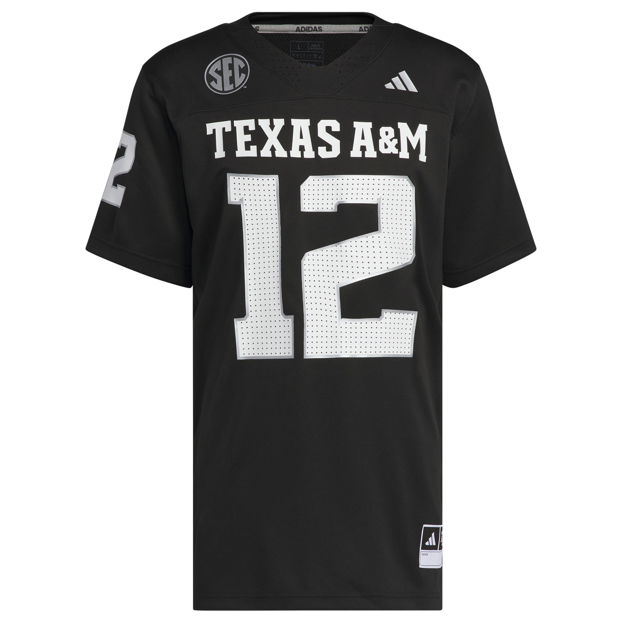 Texas A&M Aggies Alternate Strategy Jersey Black - front and back view