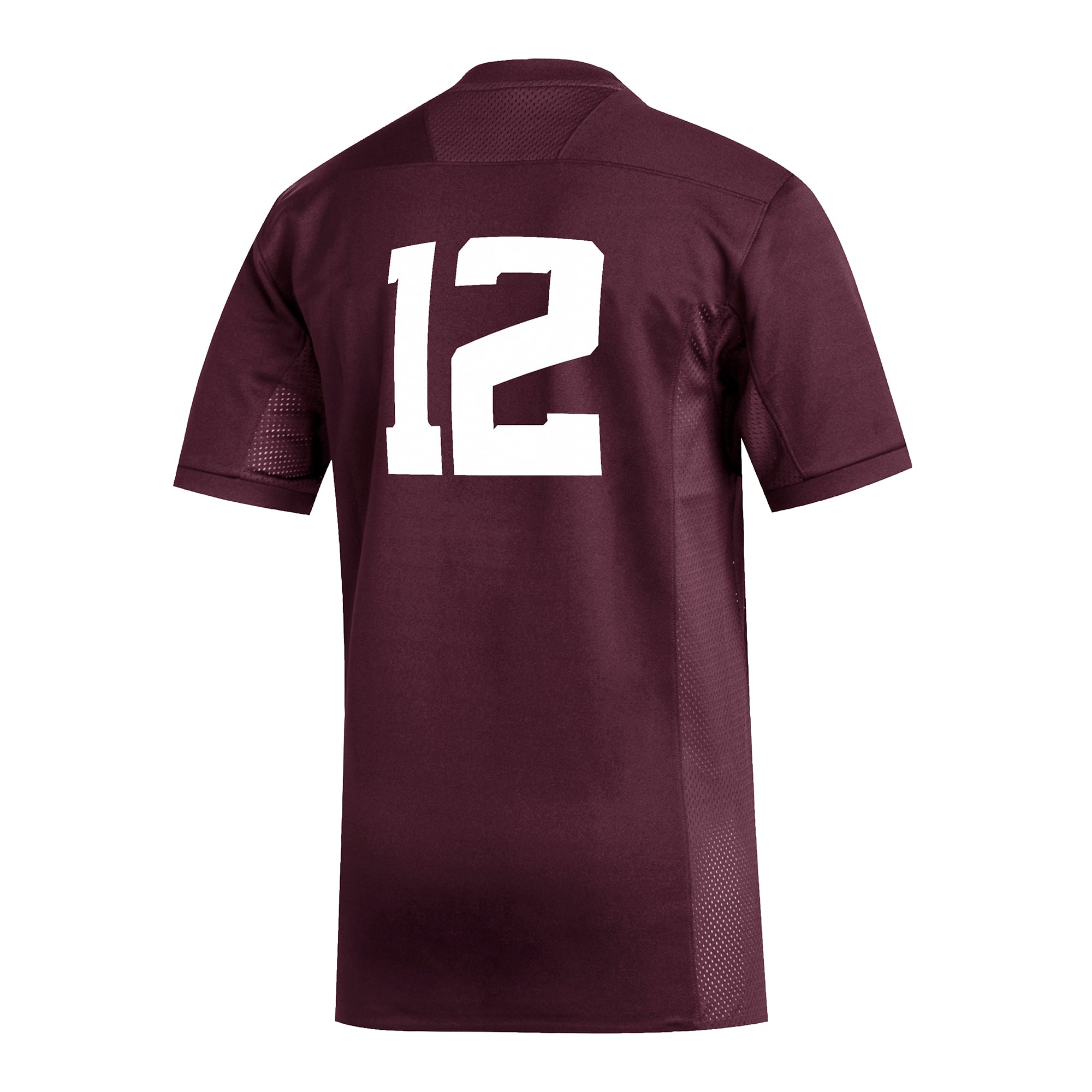 #12 Texas A&M Aggies Football Jersey Maroon - back view