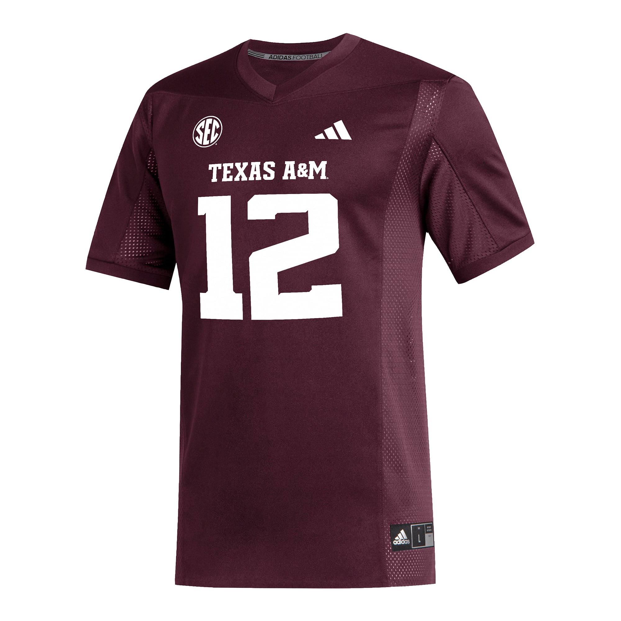 #12 Texas A&M Aggies Football Jersey Maroon - front view