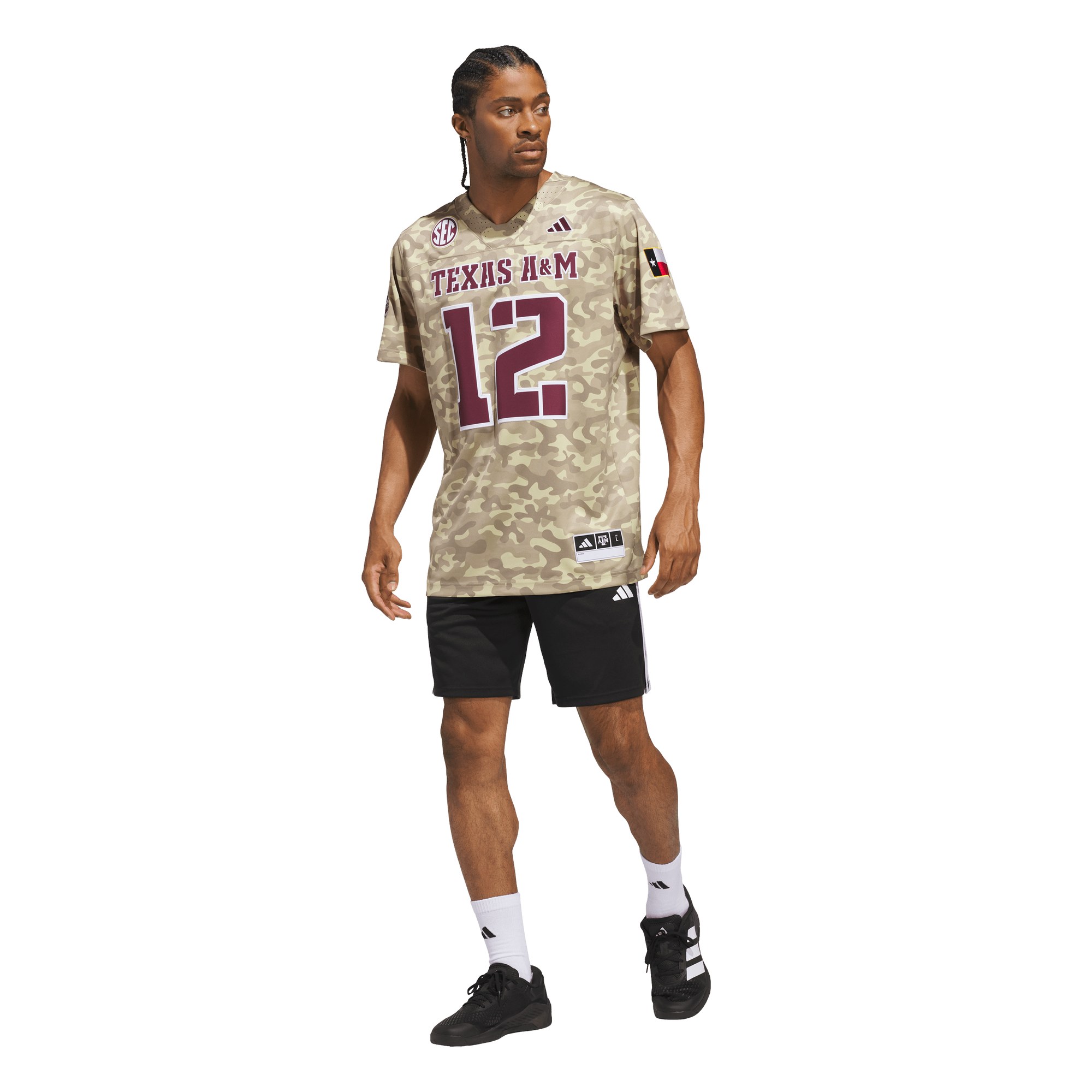 #12 Texas A&M Aggies Honor & Support Strategy Jersey Beige - back view