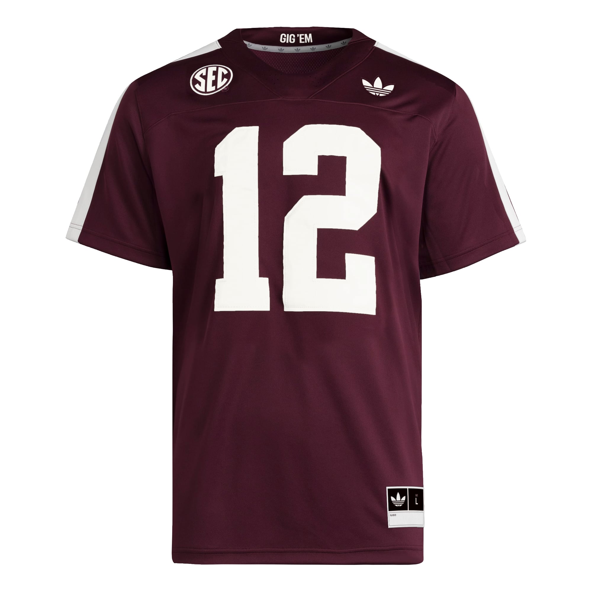 #12 Texas A&M Aggies Strategy Jersey Maroon - front view