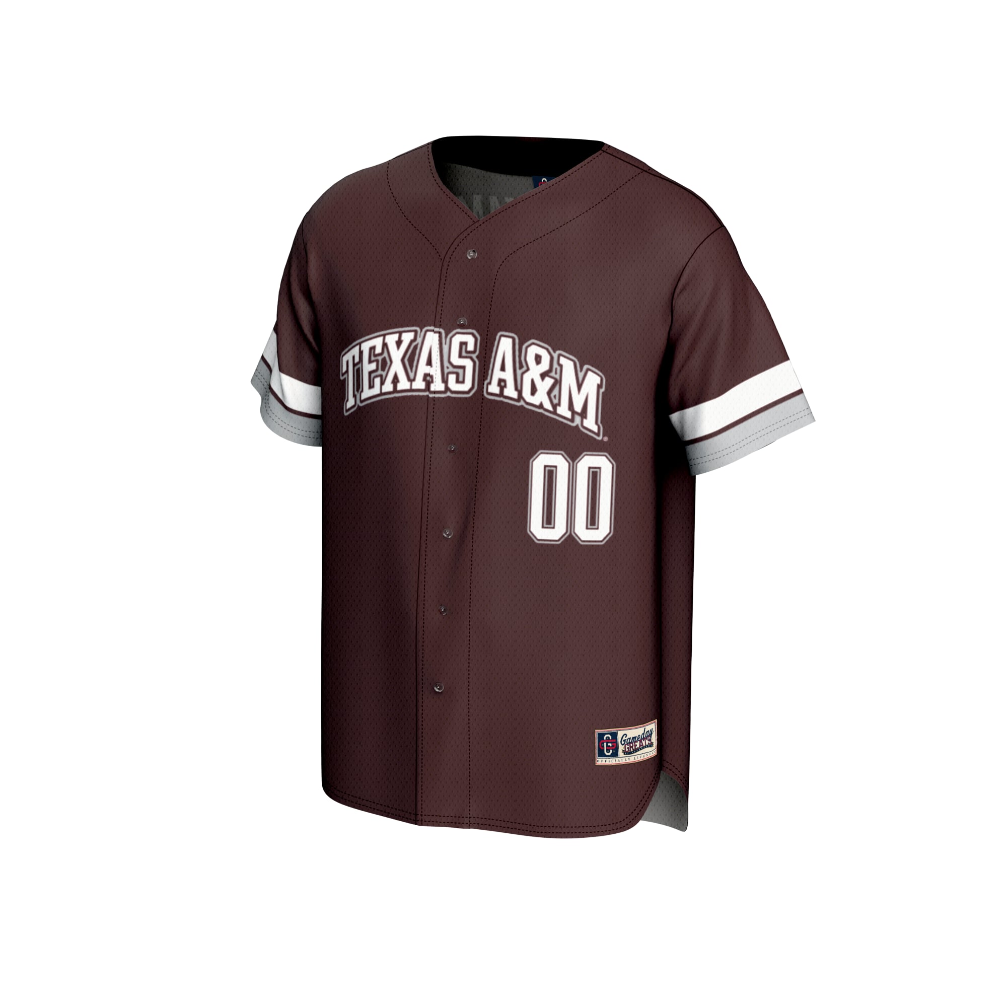 Texas A&M Aggies Unisex Lightweight Baseball Jersey Maroon - front view