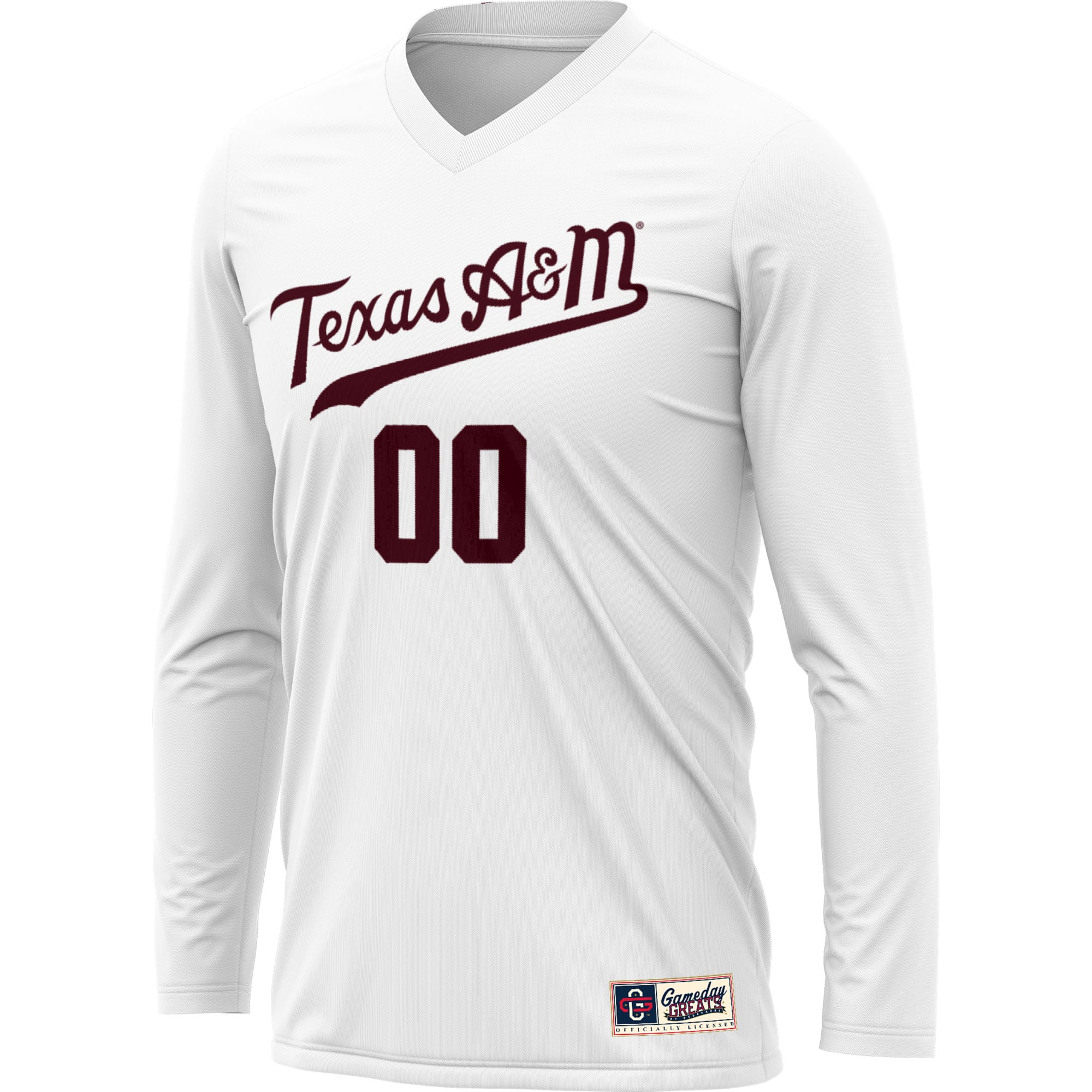 Texas A&M Aggies Unisex Lightweight Volleyball Jersey White - front view
