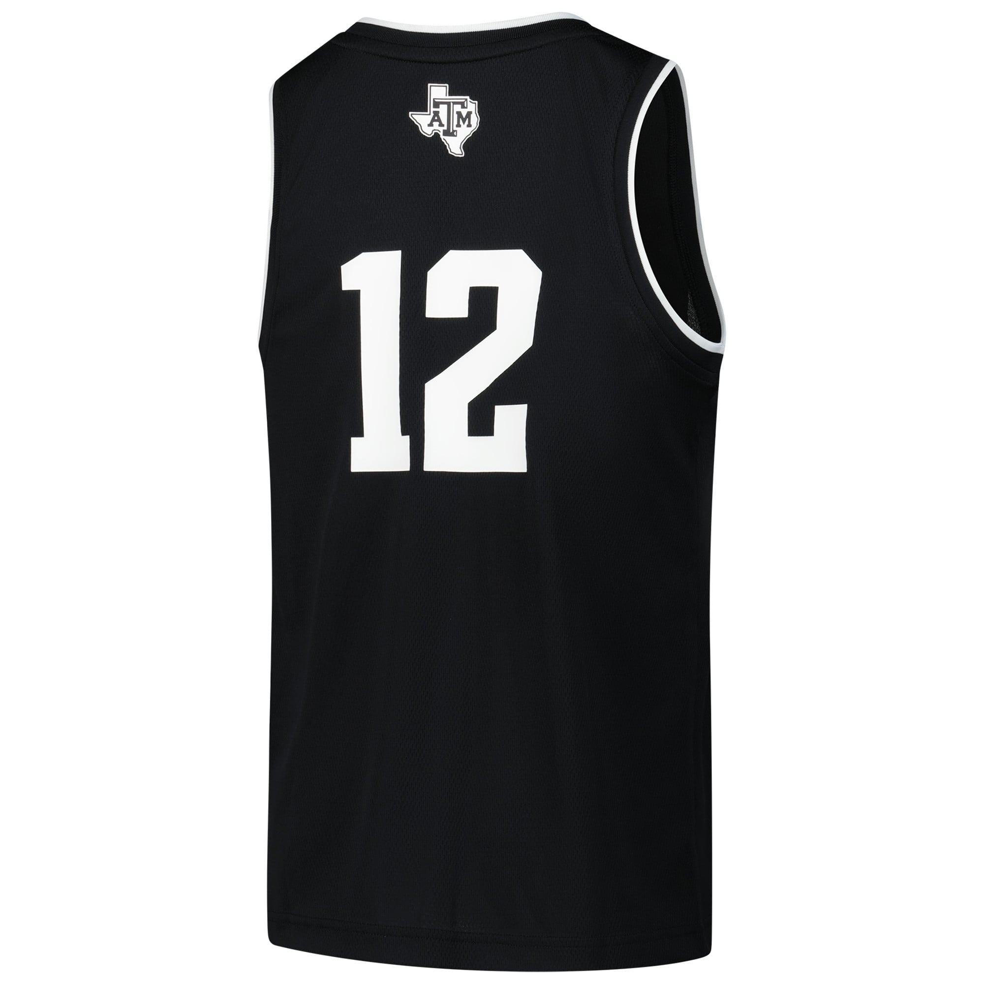 #12 Texas A&M Aggies Youth Alternate Jersey Black - back view
