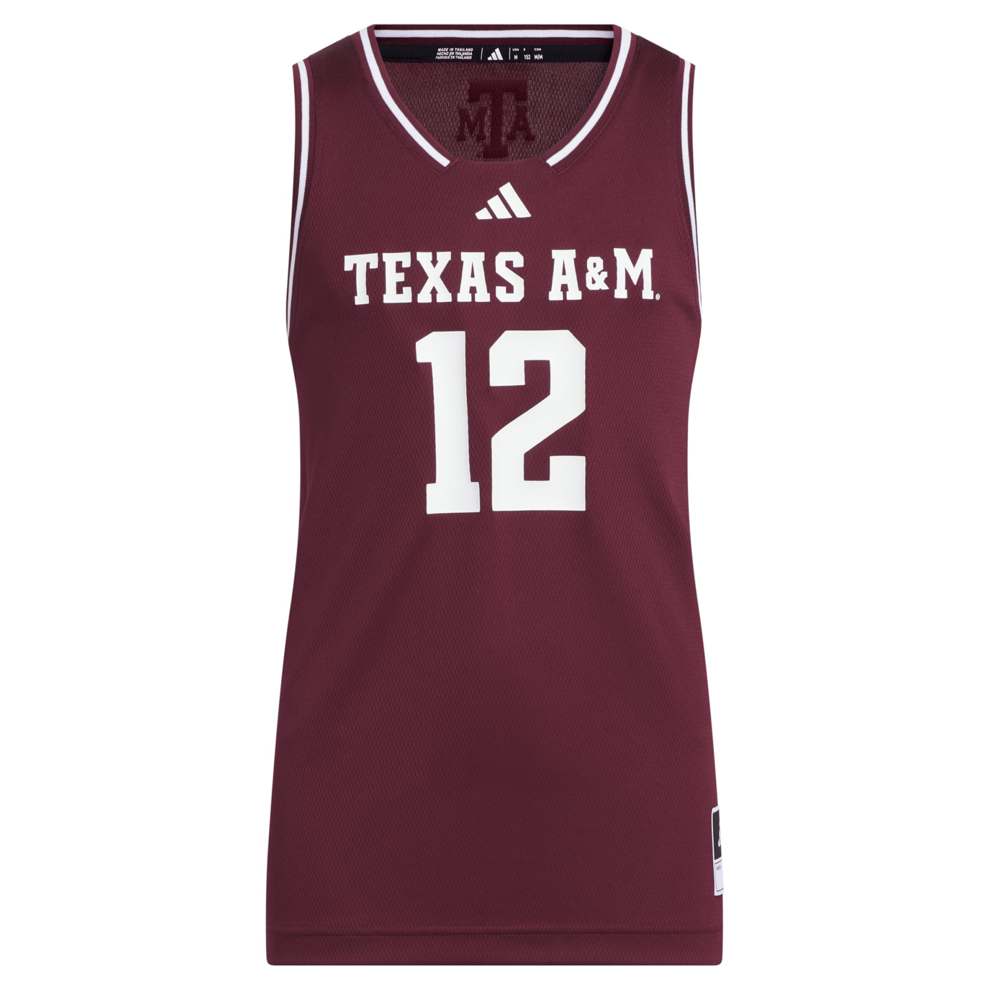 #12 Texas A&M Aggies Youth Jersey Maroon - front view