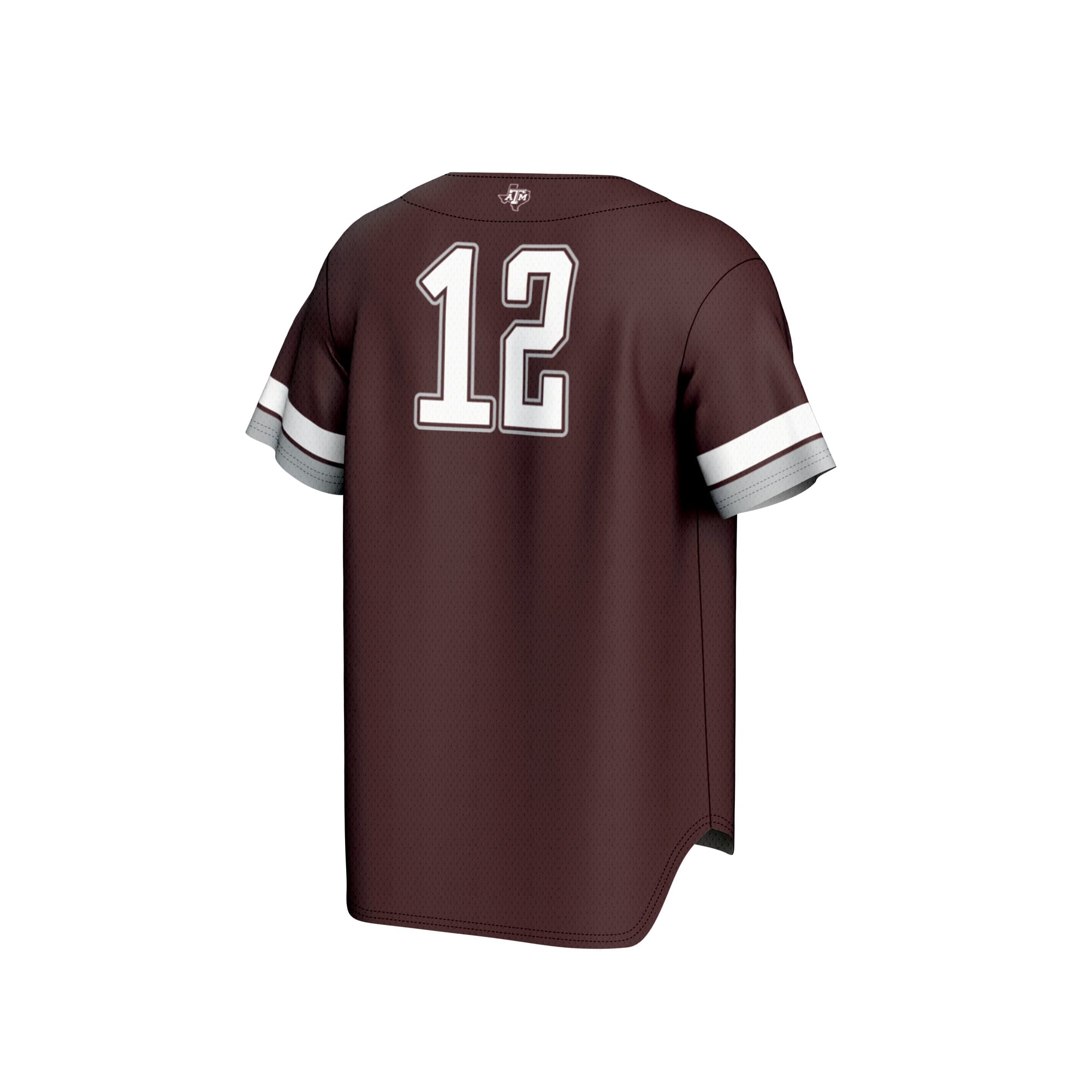 #12 Texas A&M Aggies Youth Lightweight Collegiate Baseball Fashion Jersey Maroon - back view