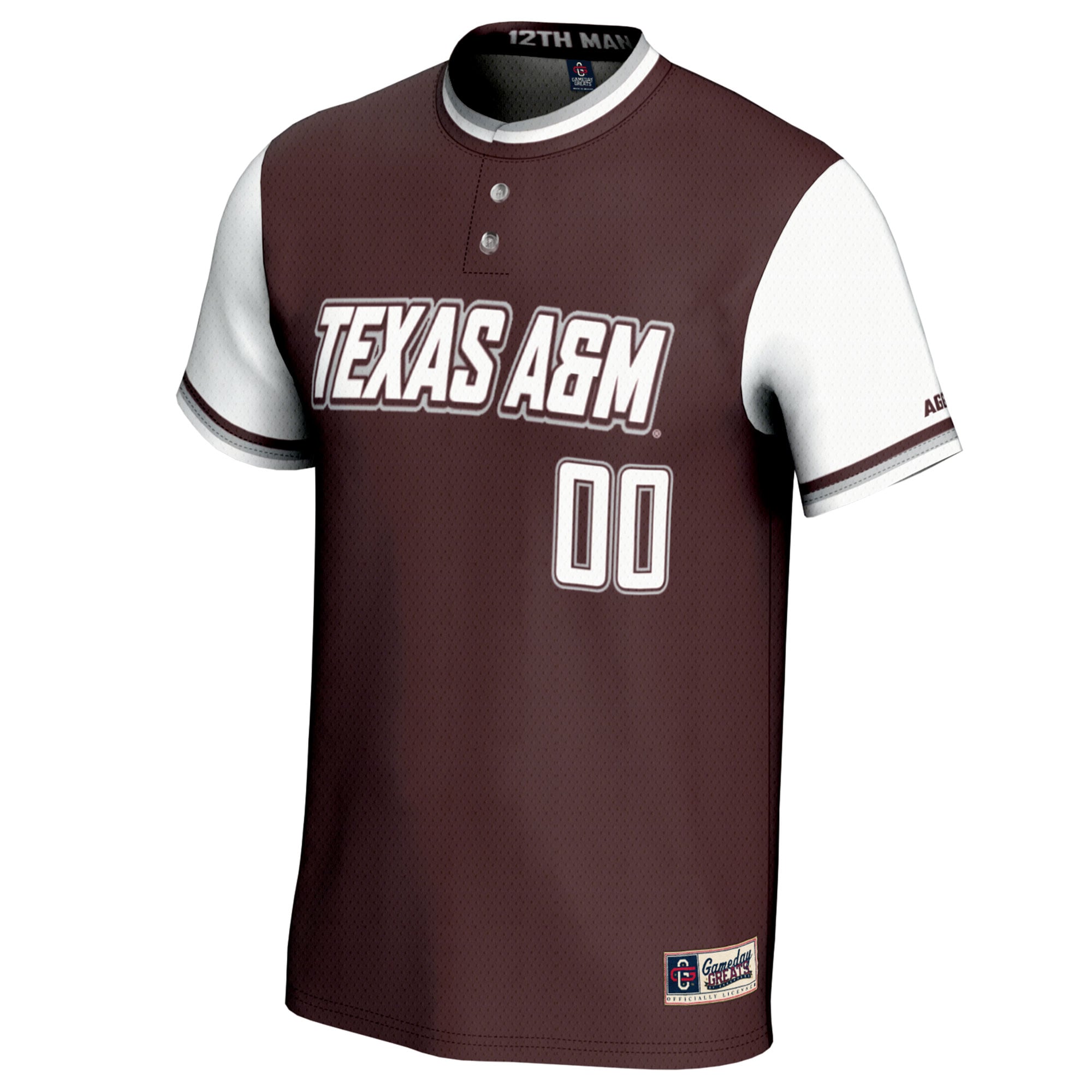 Texas A&M Aggies Youth Lightweight Softball Jersey Maroon - front view