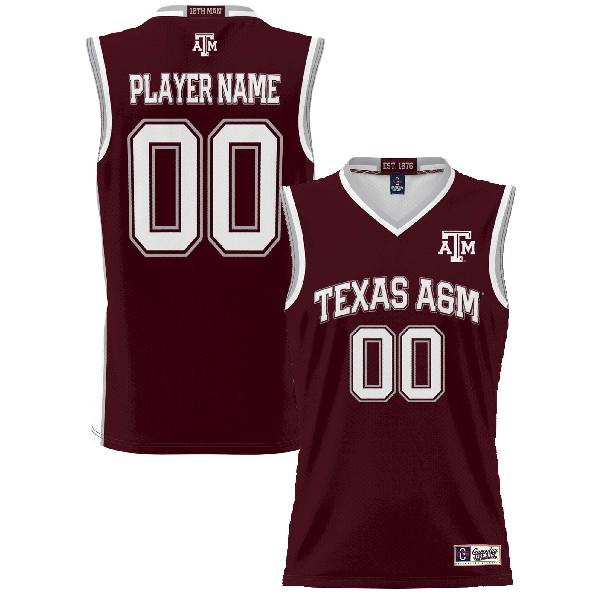 Texas A&M Aggies Youth Lightweight Women's Basketball Jersey Maroon - front and back view