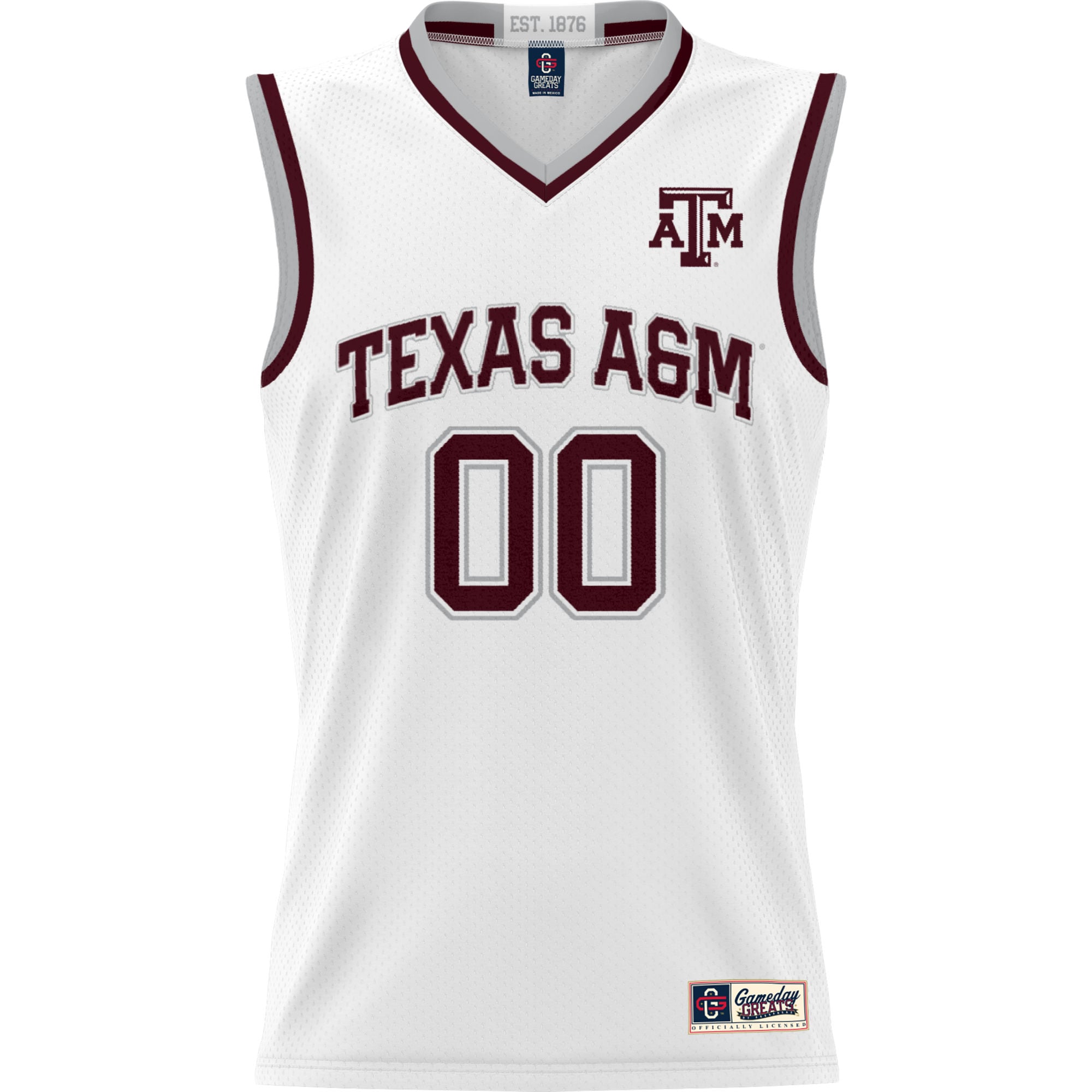 Texas A&M Aggies Youth Lightweight Women's Basketball Jersey White - front view