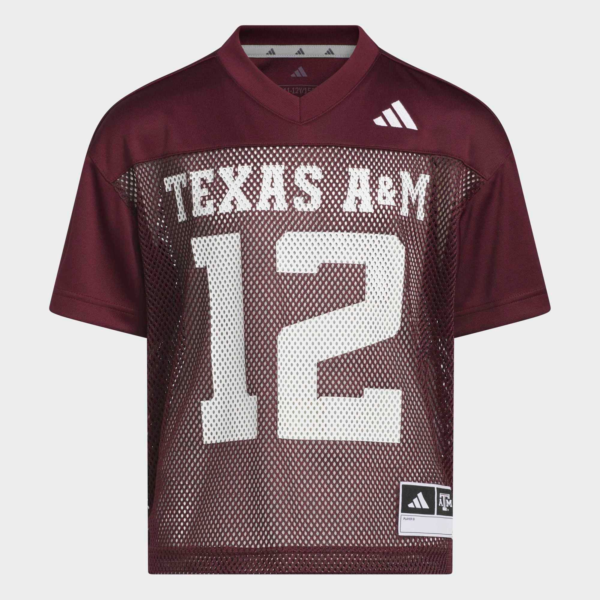 Texas A&M Aggies Youth Tailgate Jersey Maroon - front and back view
