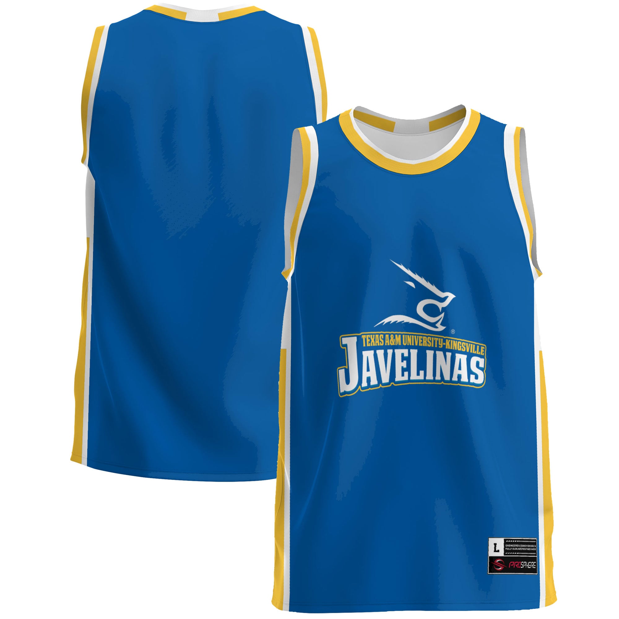 Texas A&M Kingsville Javelinas Lightweight Basketball Jersey Blue - front and back view